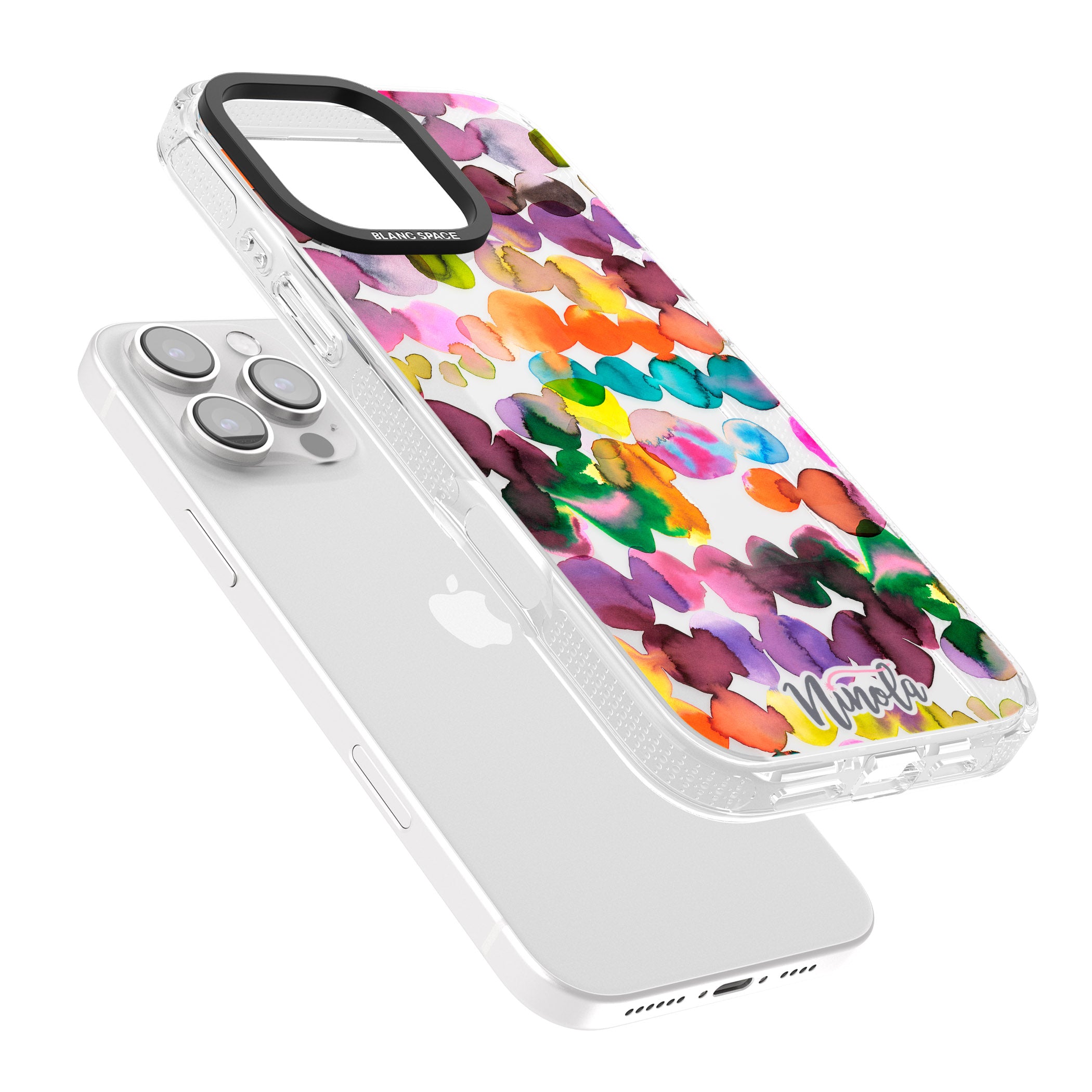 Ink Bleeding Dots iPhone 16 Pro Max / 16 Pro Clear Case Impact Air - Blanc Space
