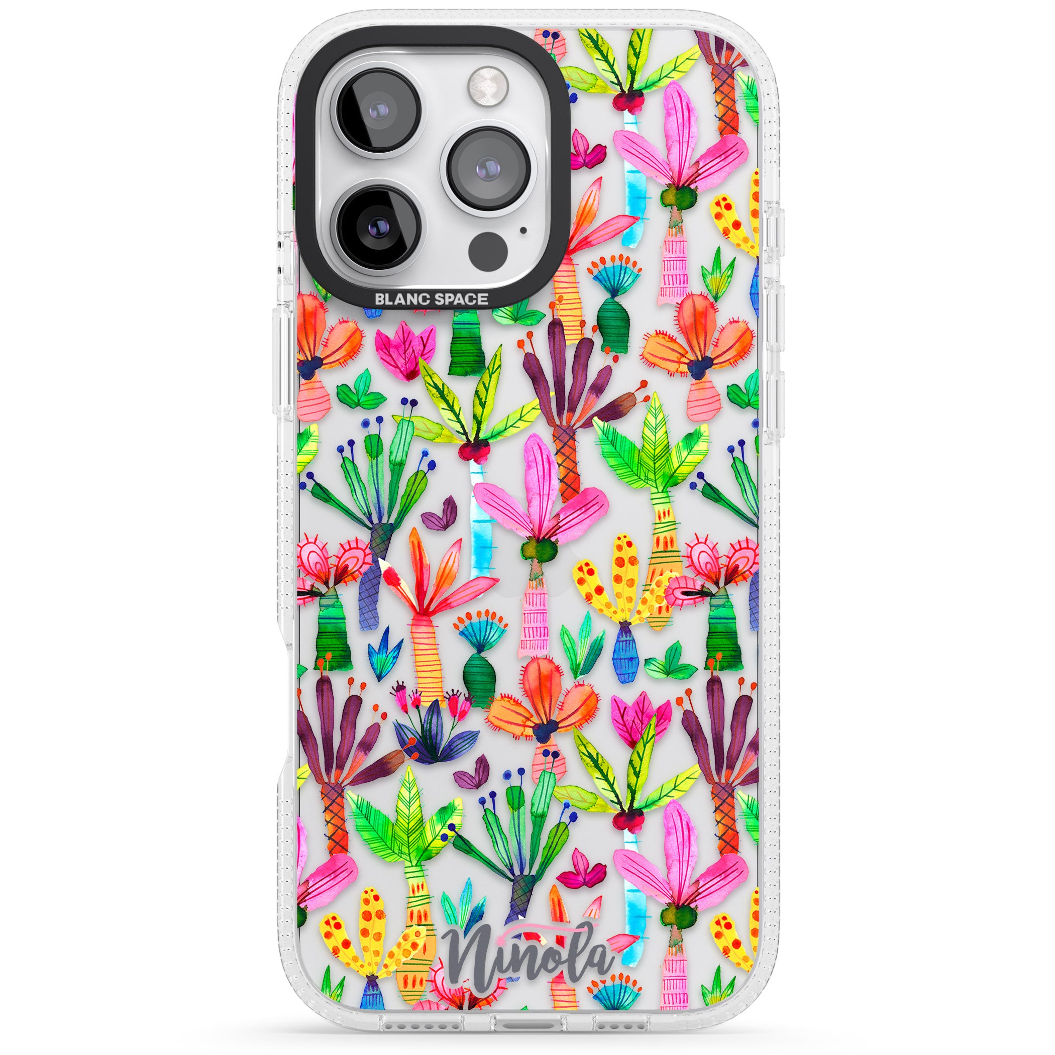 Palms Garden iPhone 16 Pro Max / 16 Pro Clear Case Impact Air - Blanc Space