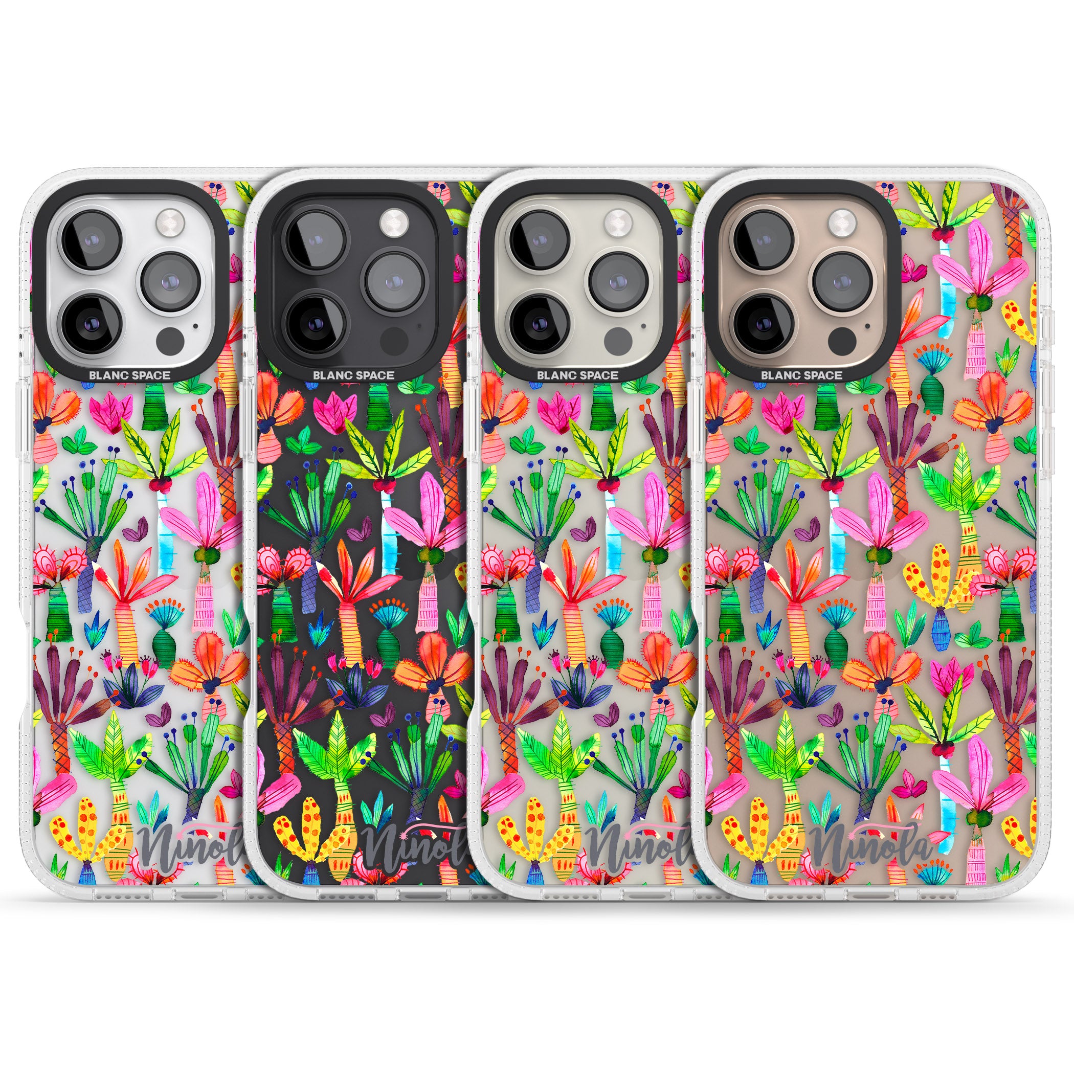 Palms Garden iPhone 16 Pro Max / 16 Pro Clear Case Impact Air - Blanc Space