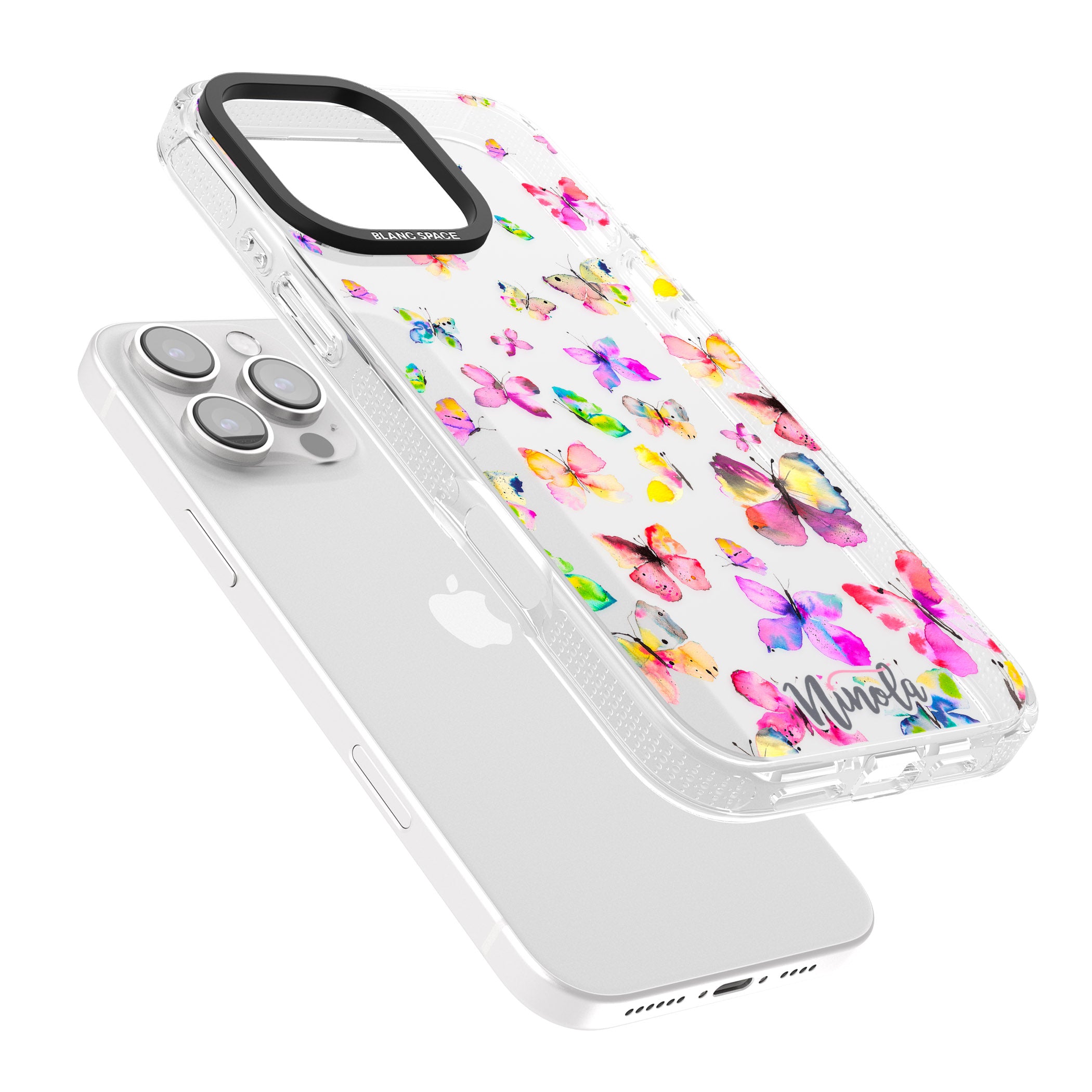 Watercolor Butterflies iPhone 16 Pro Max / 16 Pro Clear Case Impact Air - Blanc Space