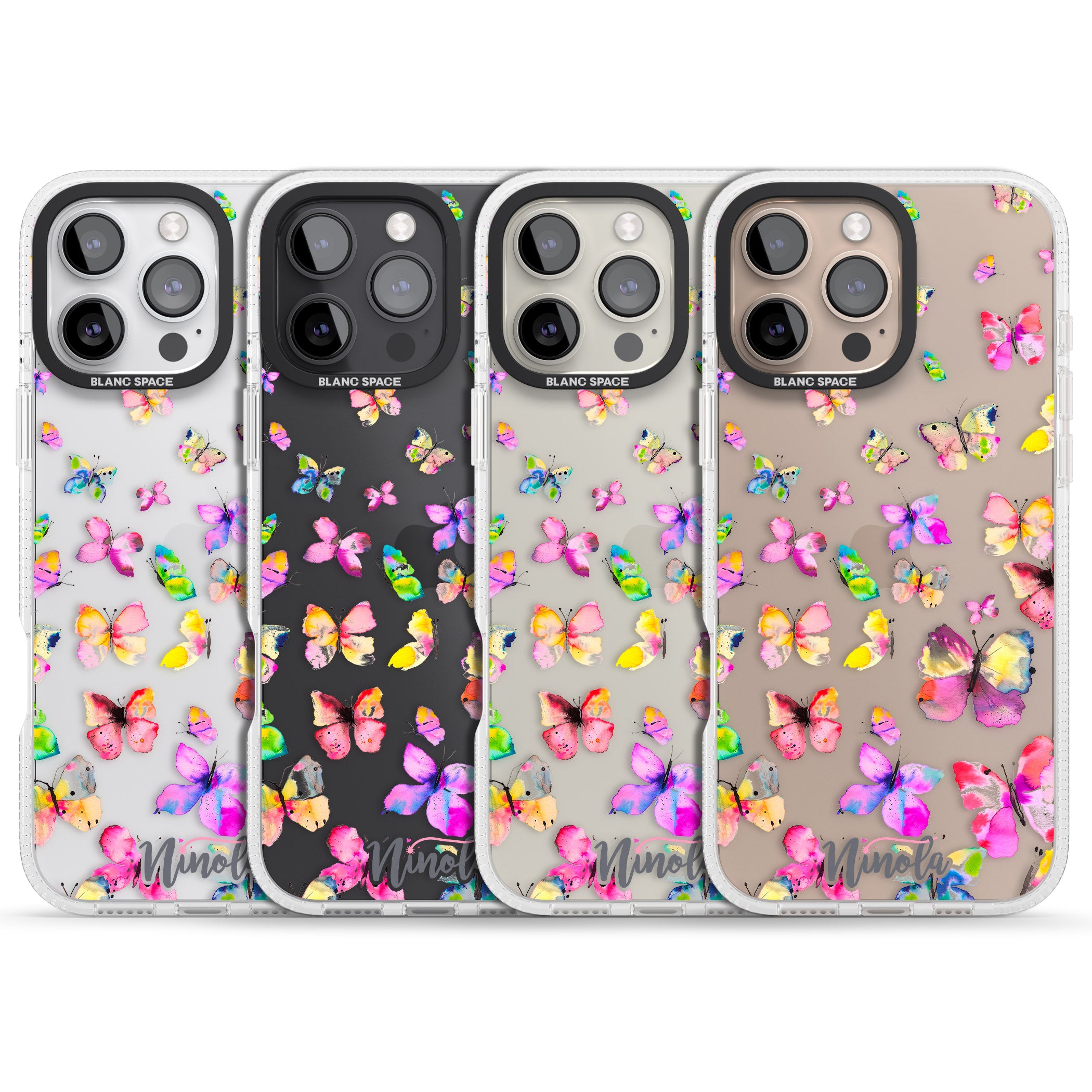 Watercolor Butterflies iPhone 16 Pro Max / 16 Pro Clear Case Impact Air - Blanc Space