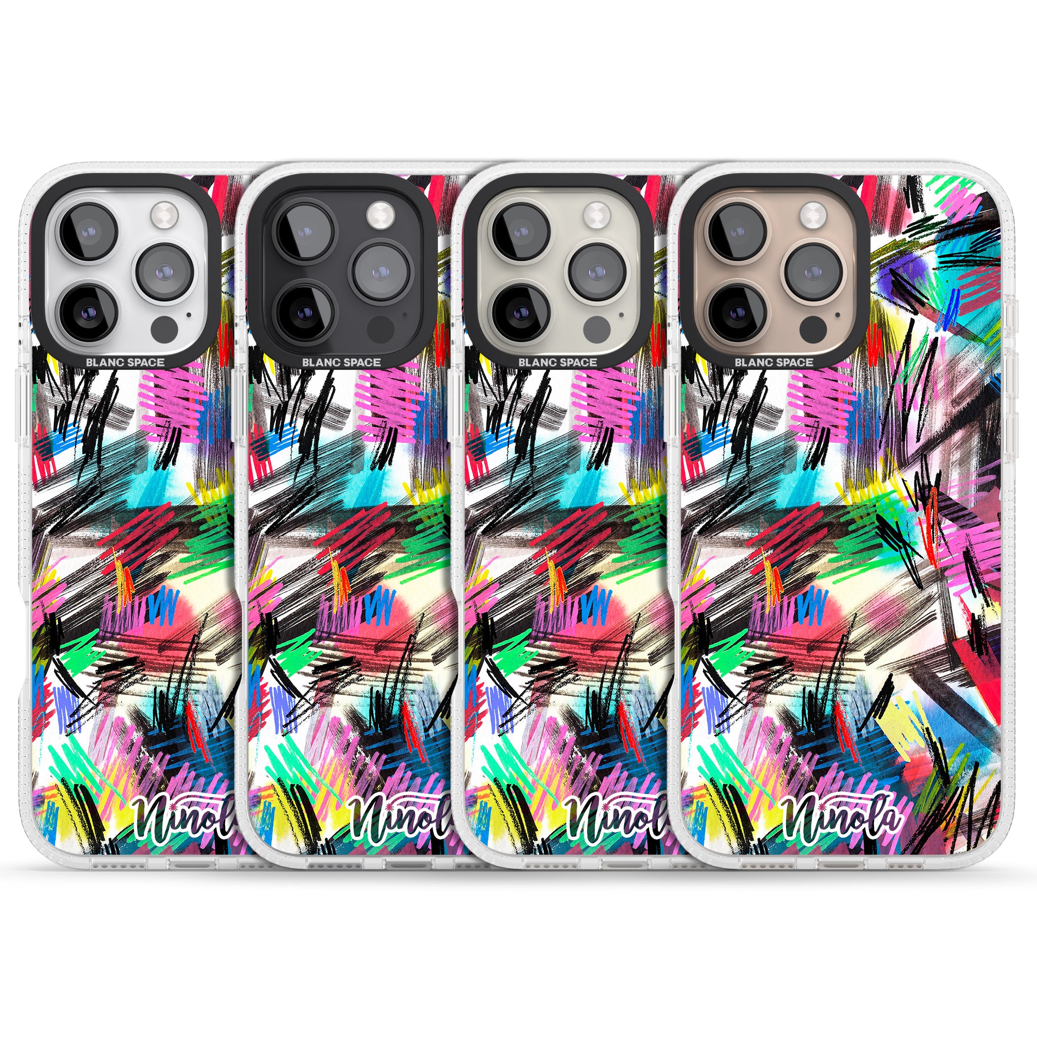 Wild Strokes iPhone 16 Pro Max / 16 Pro Clear Case Impact Air - Blanc Space