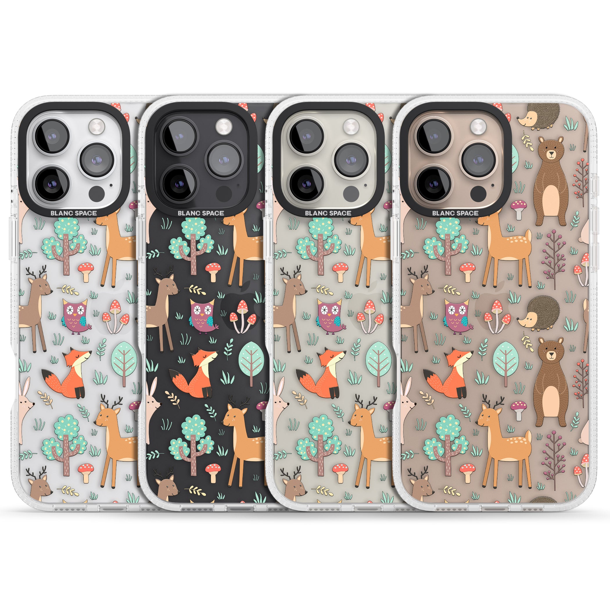 Wildlife Pattern iPhone 16 Pro Max / 16 Pro Clear Case Impact Air - Blanc Space