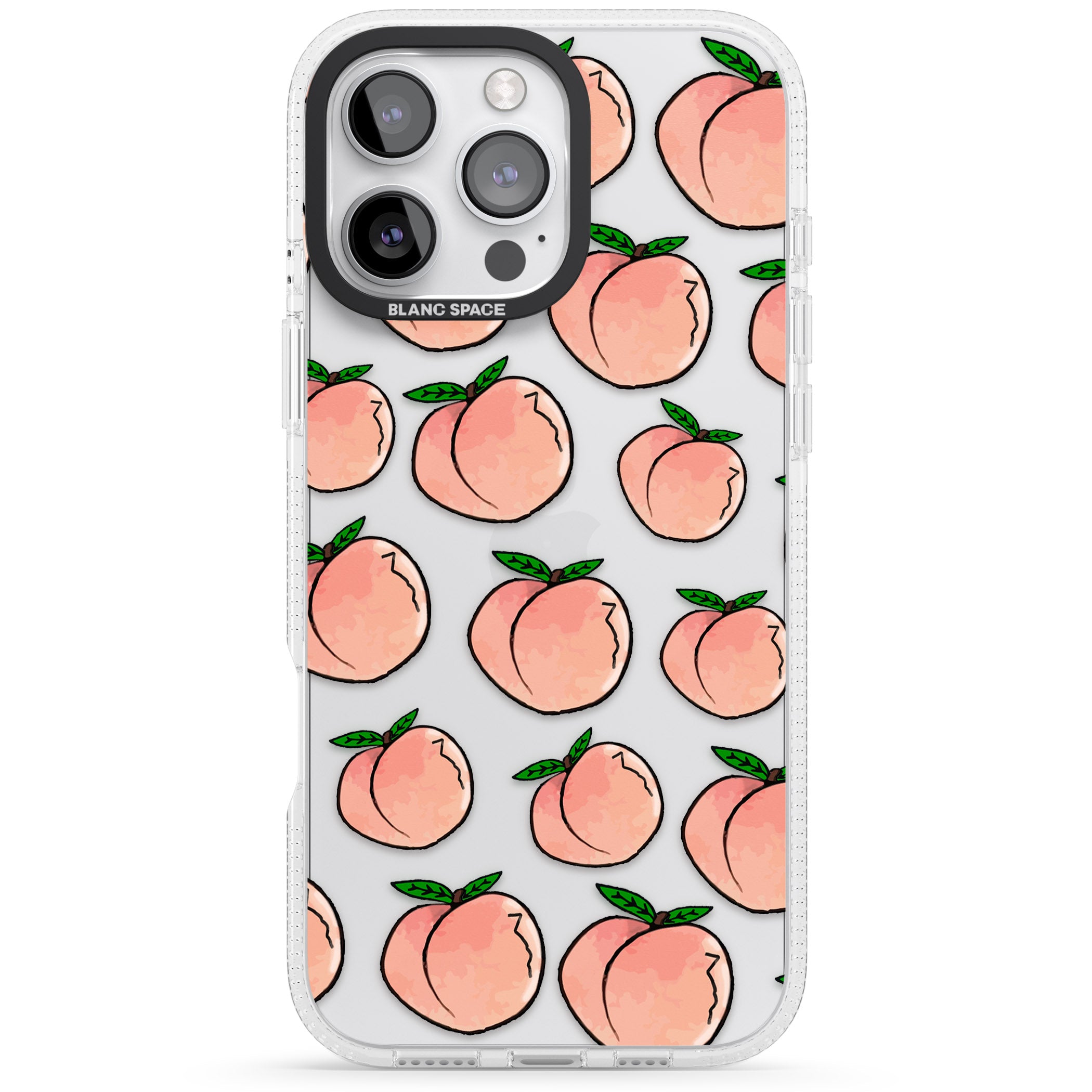Life's a Peach iPhone 16 Pro Max / 16 Pro Clear Case Impact Air - Blanc Space