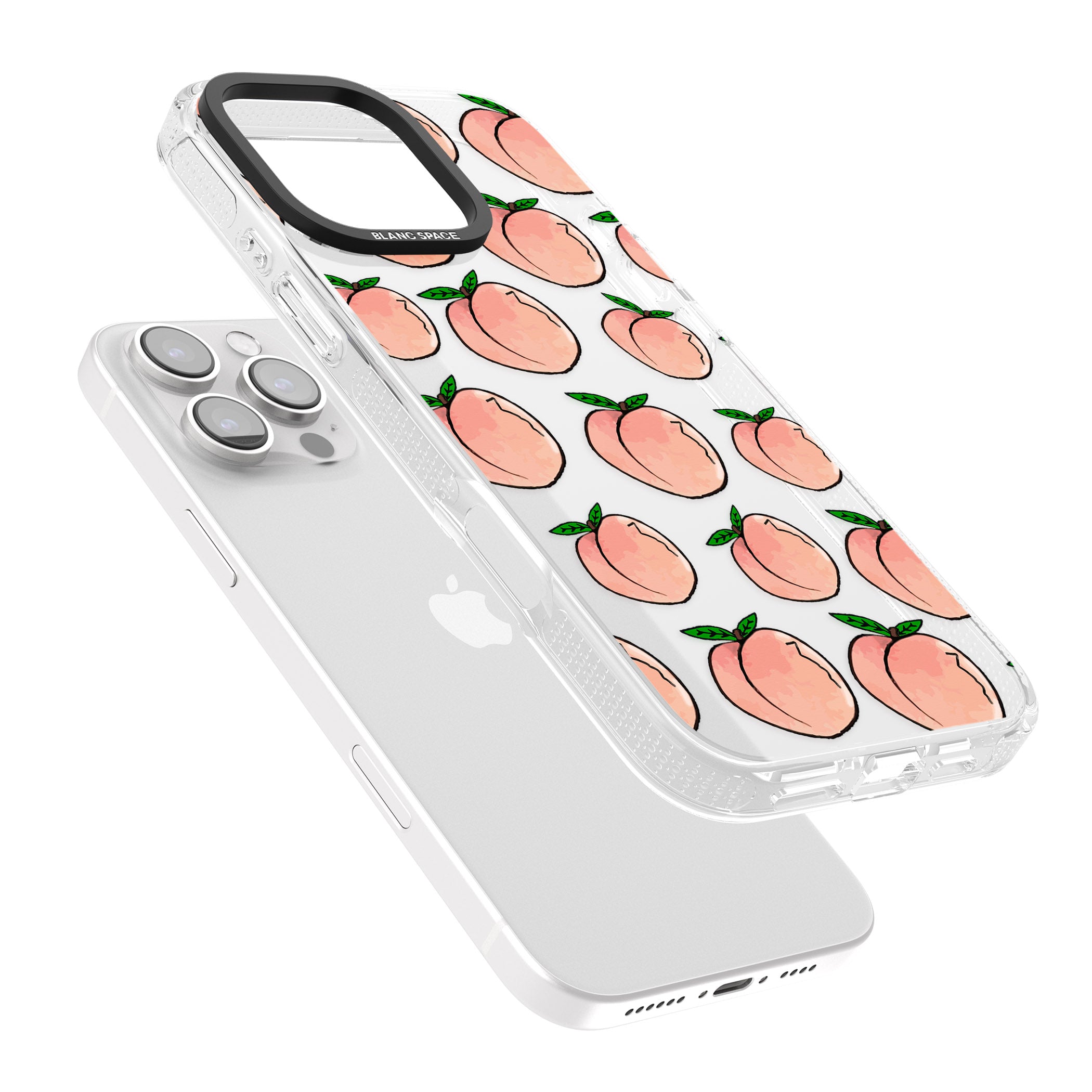 Life's a Peach iPhone 16 Pro Max / 16 Pro Clear Case Impact Air - Blanc Space