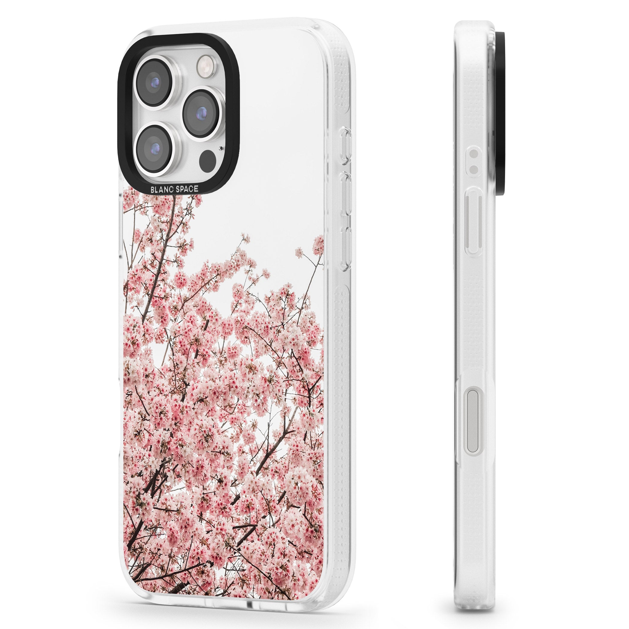 Cherry Blossoms - Real Floral Photographs iPhone 16 Pro Max / 16 Pro Clear Case Impact Air - Blanc Space
