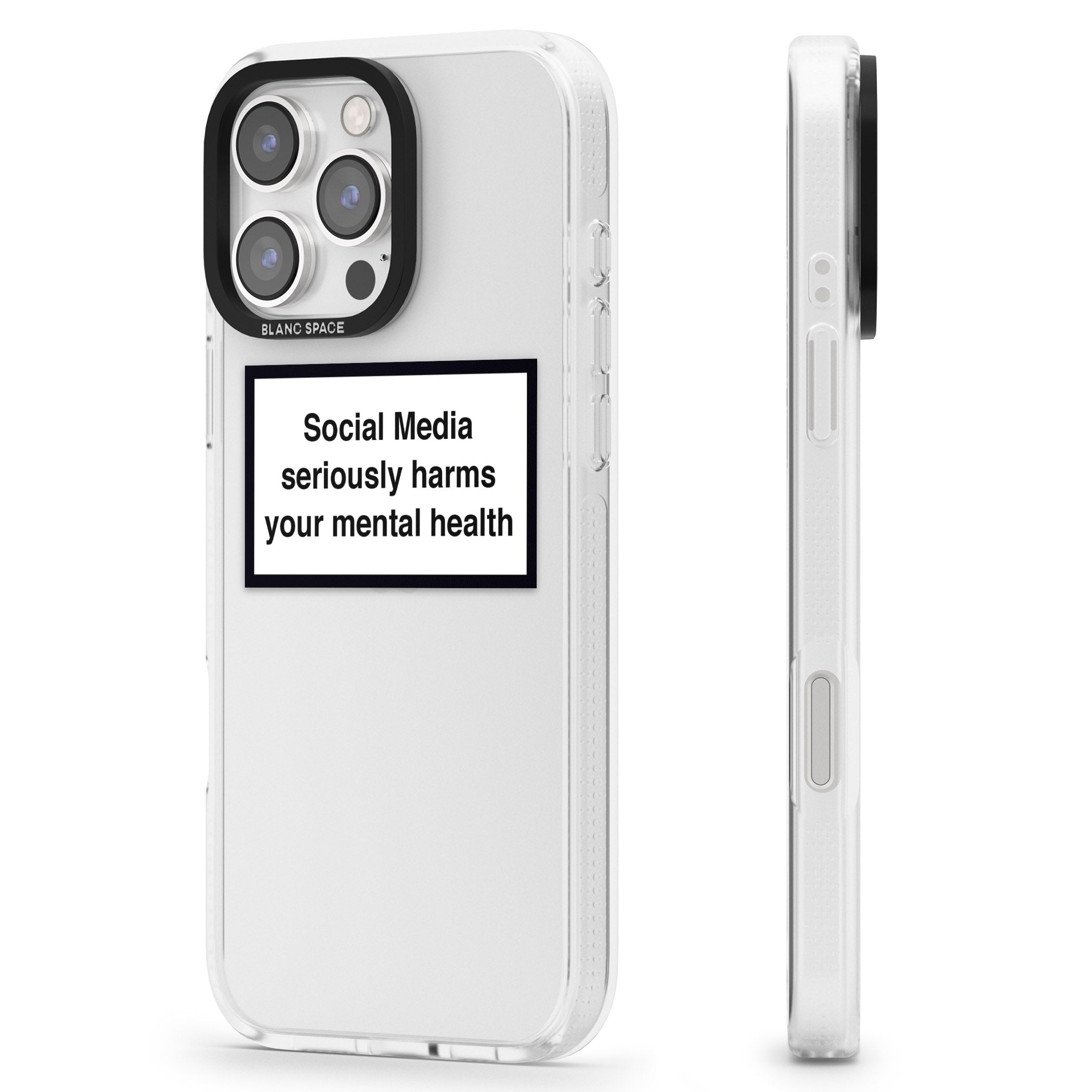 Social Media Quote iPhone 16 Pro Max / 16 Pro Clear Case Impact Air - Blanc Space
