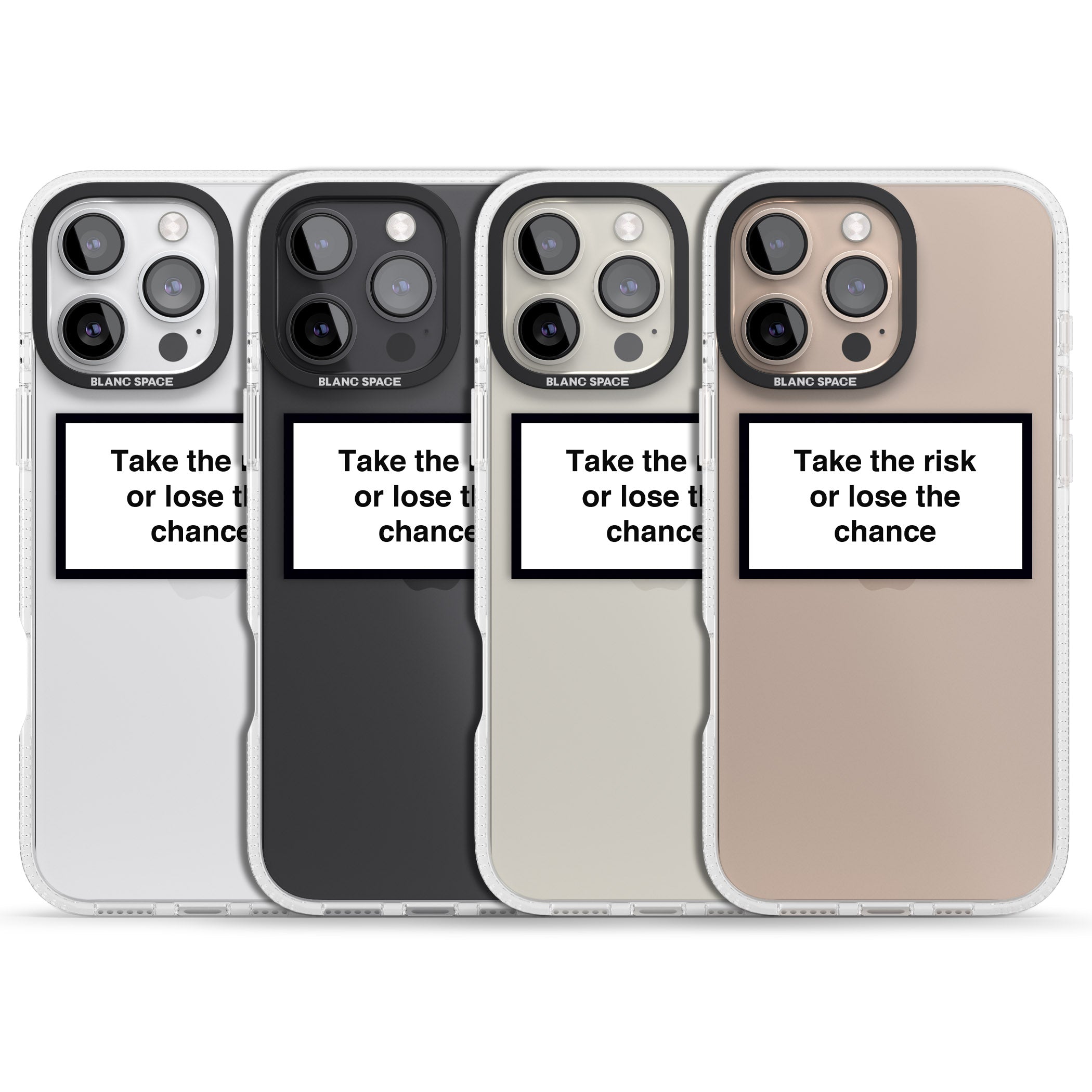 Take the risk or lose the chance iPhone 16 Pro Max / 16 Pro Clear Case Impact Air - Blanc Space