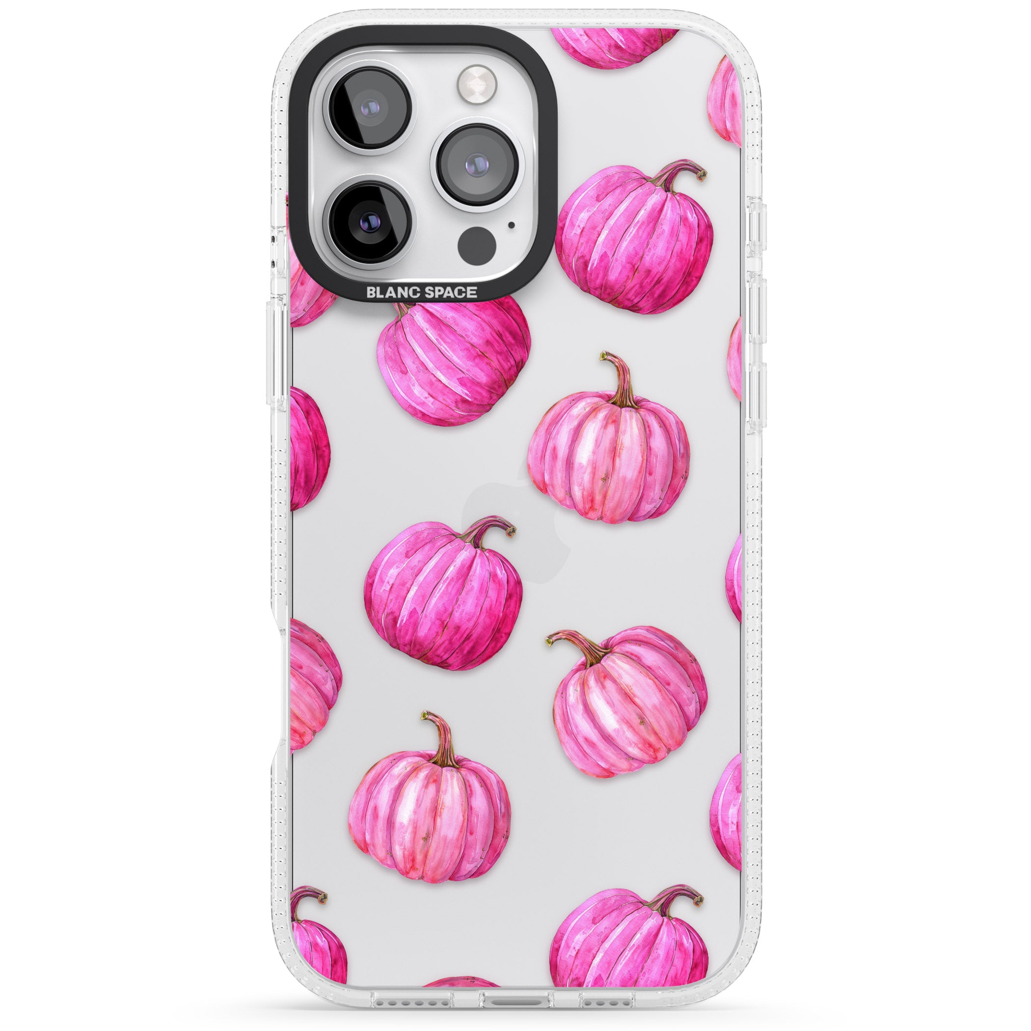 Pink Pumpkins iPhone 16 Pro Max / 16 Pro Clear Case Impact Air - Blanc Space