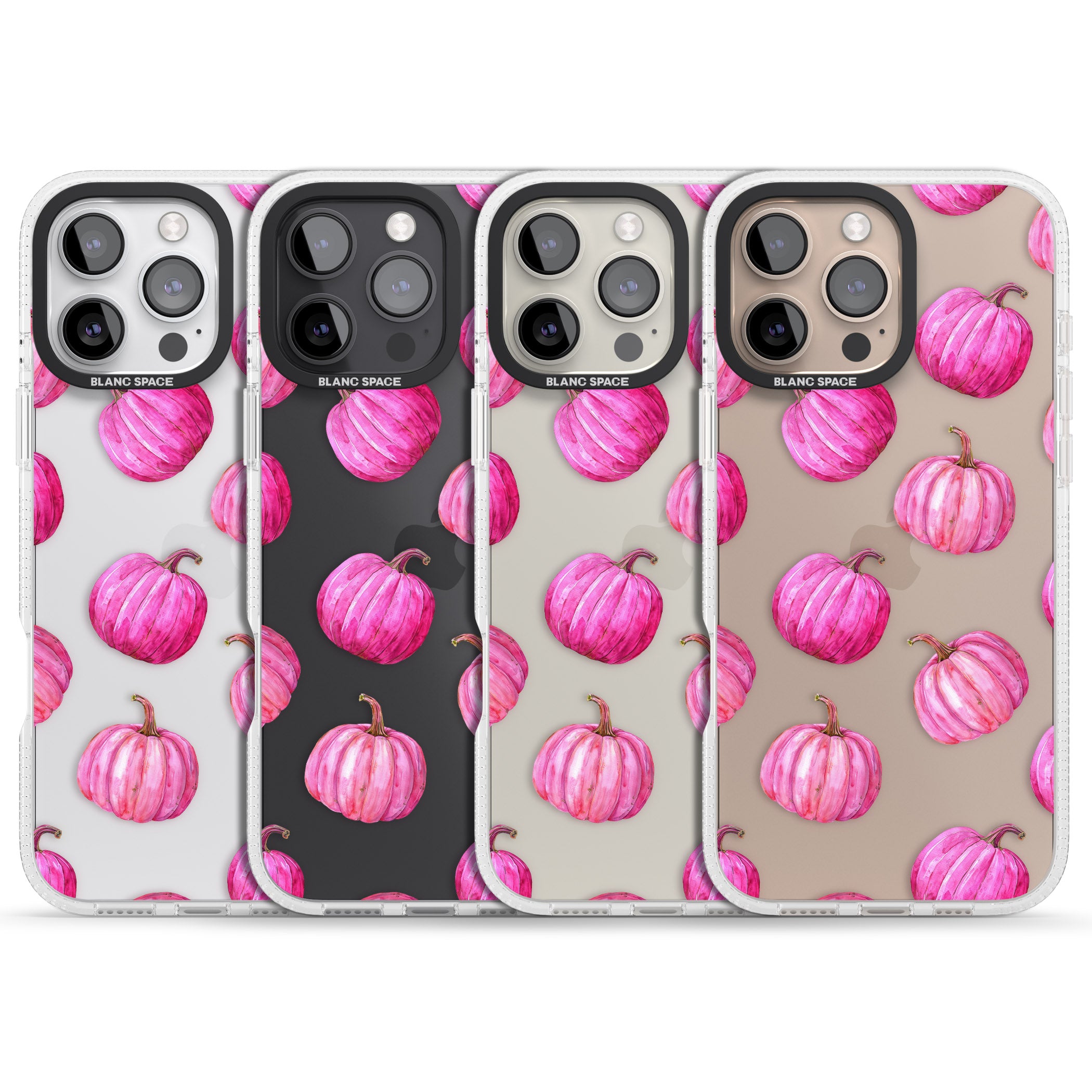 Pink Pumpkins iPhone 16 Pro Max / 16 Pro Clear Case Impact Air - Blanc Space