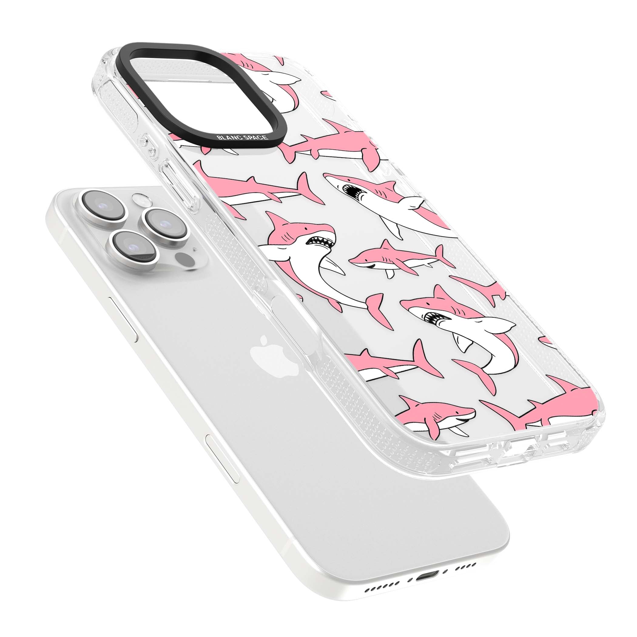 Bubblegum Sharks for her iPhone case | Clear Case Impact Air case for iPhone 16 Pro, iPhone 16 Pro Max