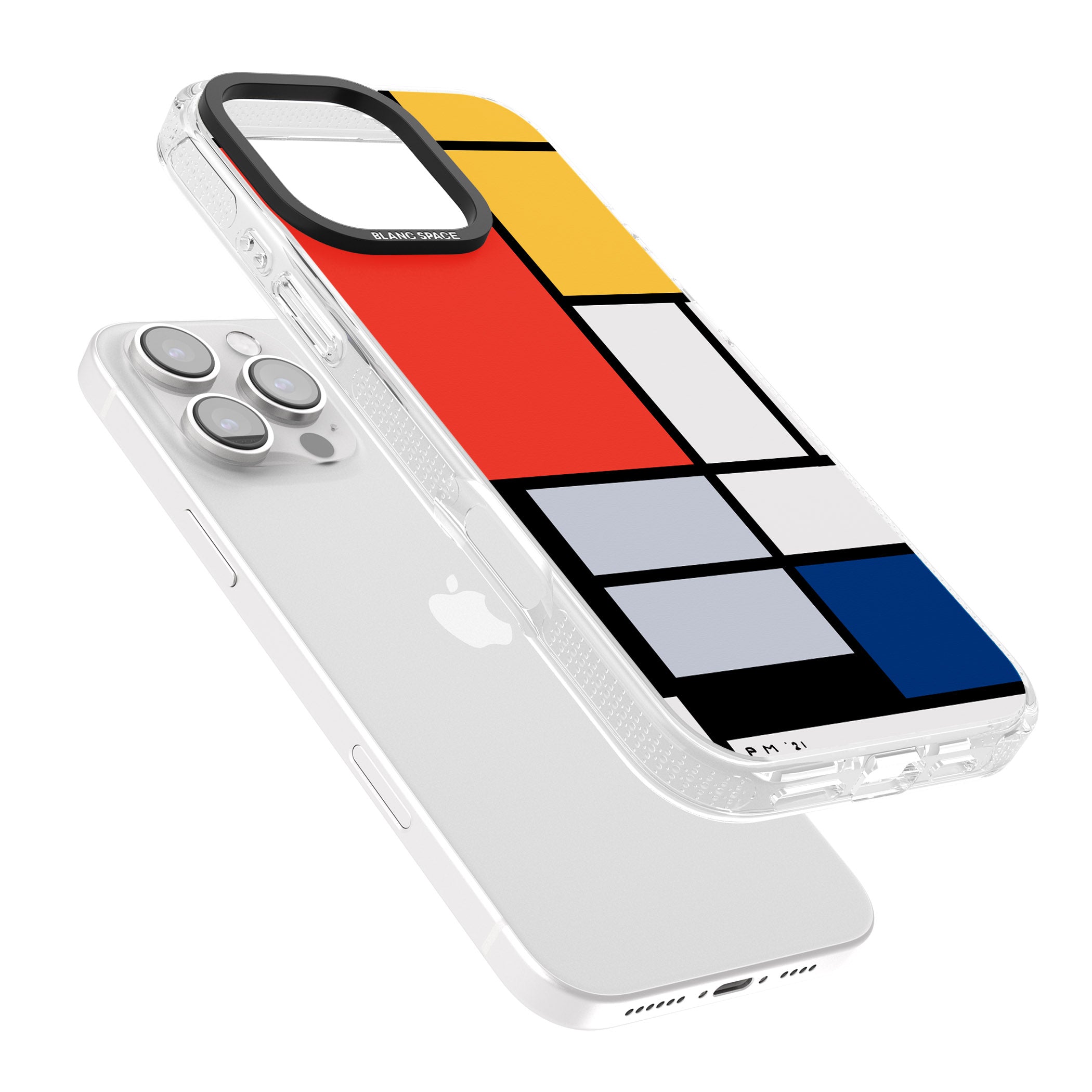 Piet Mondrian's Composition iPhone 16 Pro Max / 16 Pro Clear Case Impact Air - Blanc Space