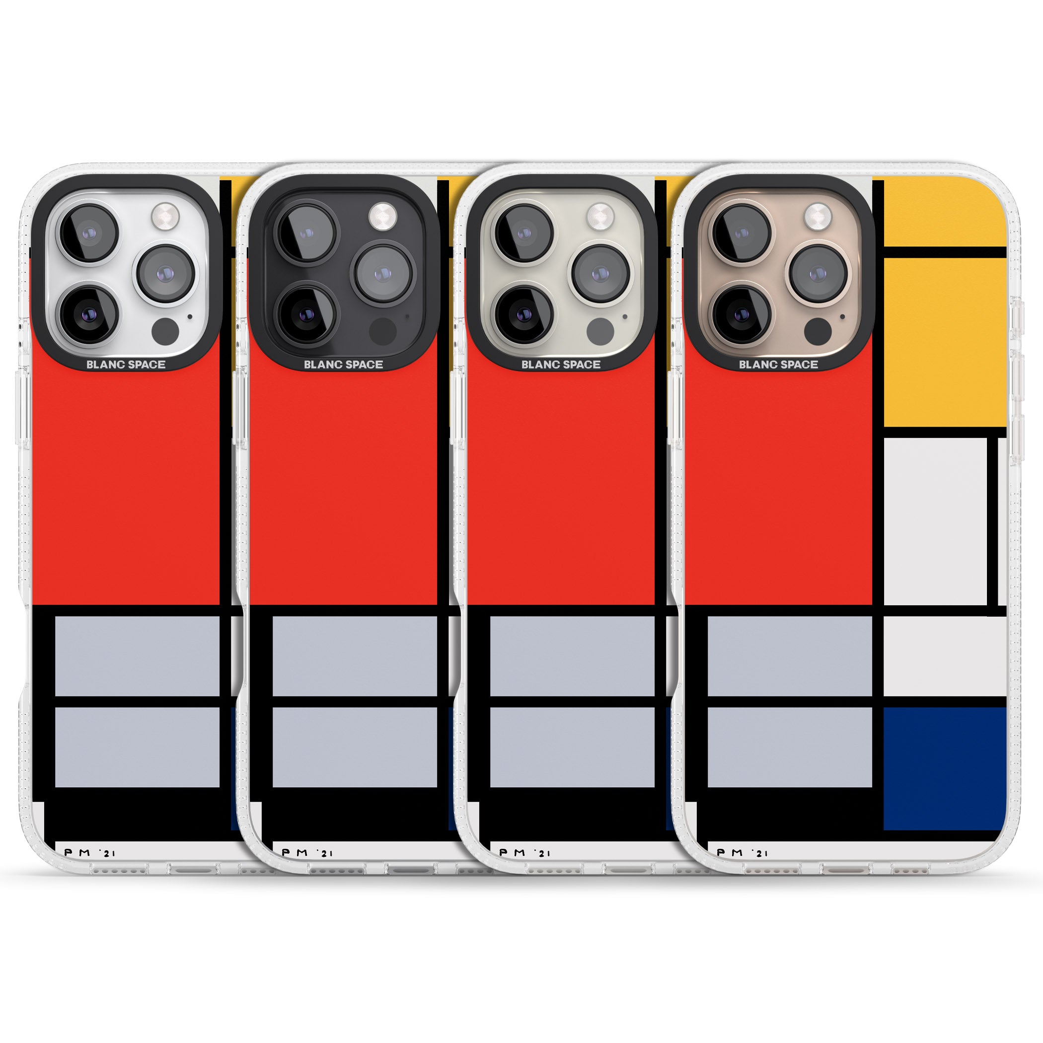 Piet Mondrian's Composition iPhone 16 Pro Max / 16 Pro Clear Case Impact Air - Blanc Space