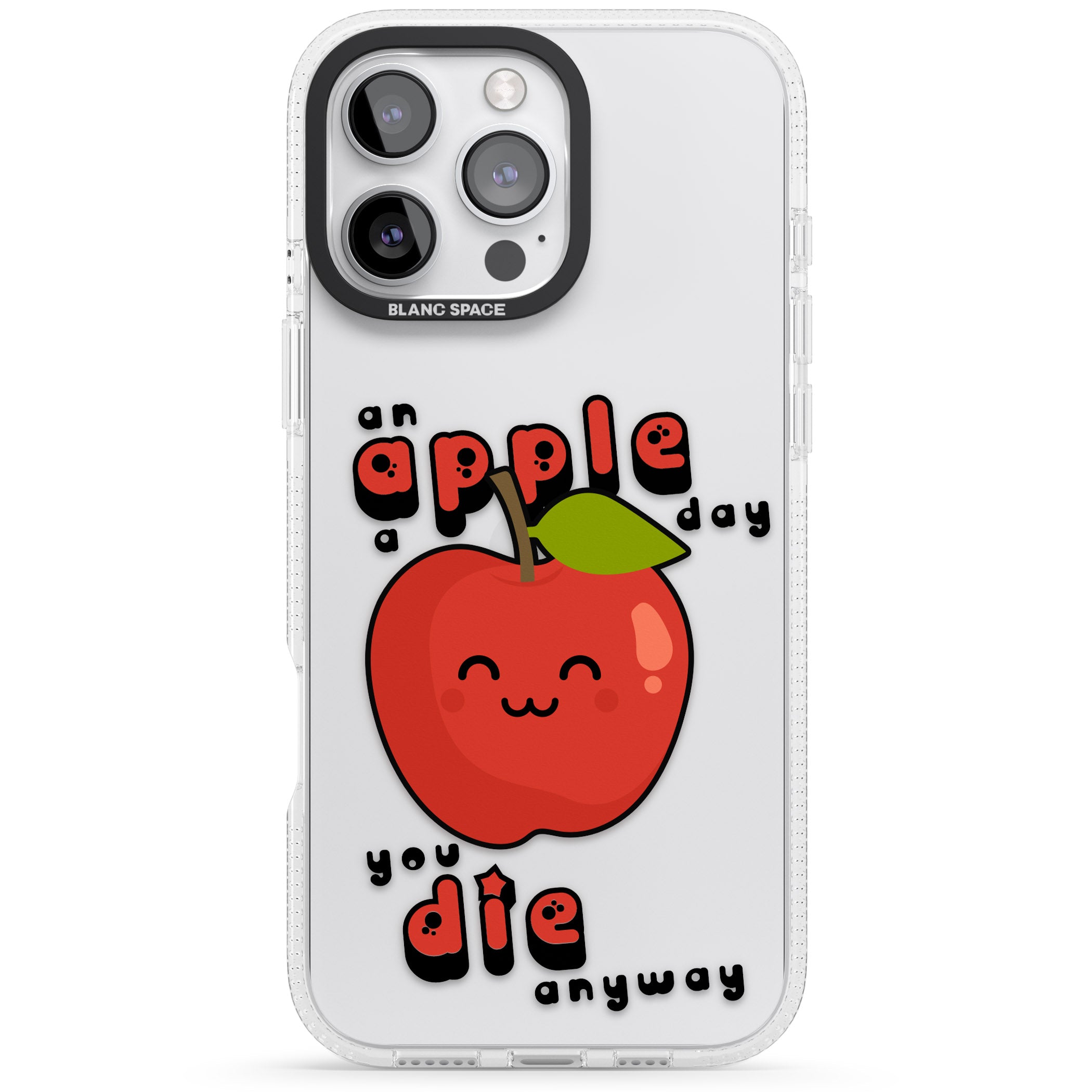 An Apple a Day iPhone 16 Pro Max / 16 Pro Clear Case Impact Air - Blanc Space