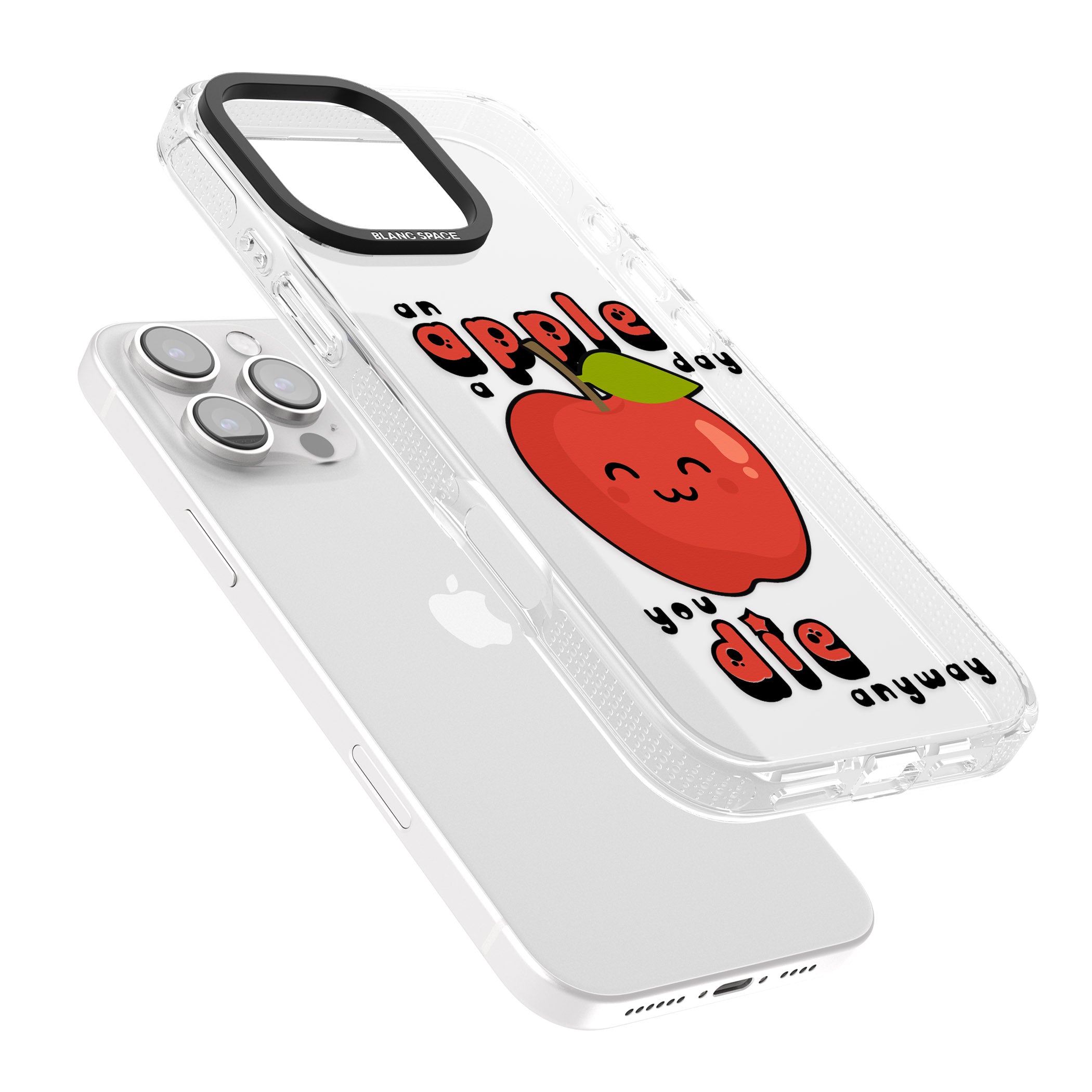 An Apple a Day iPhone 16 Pro Max / 16 Pro Clear Case Impact Air - Blanc Space