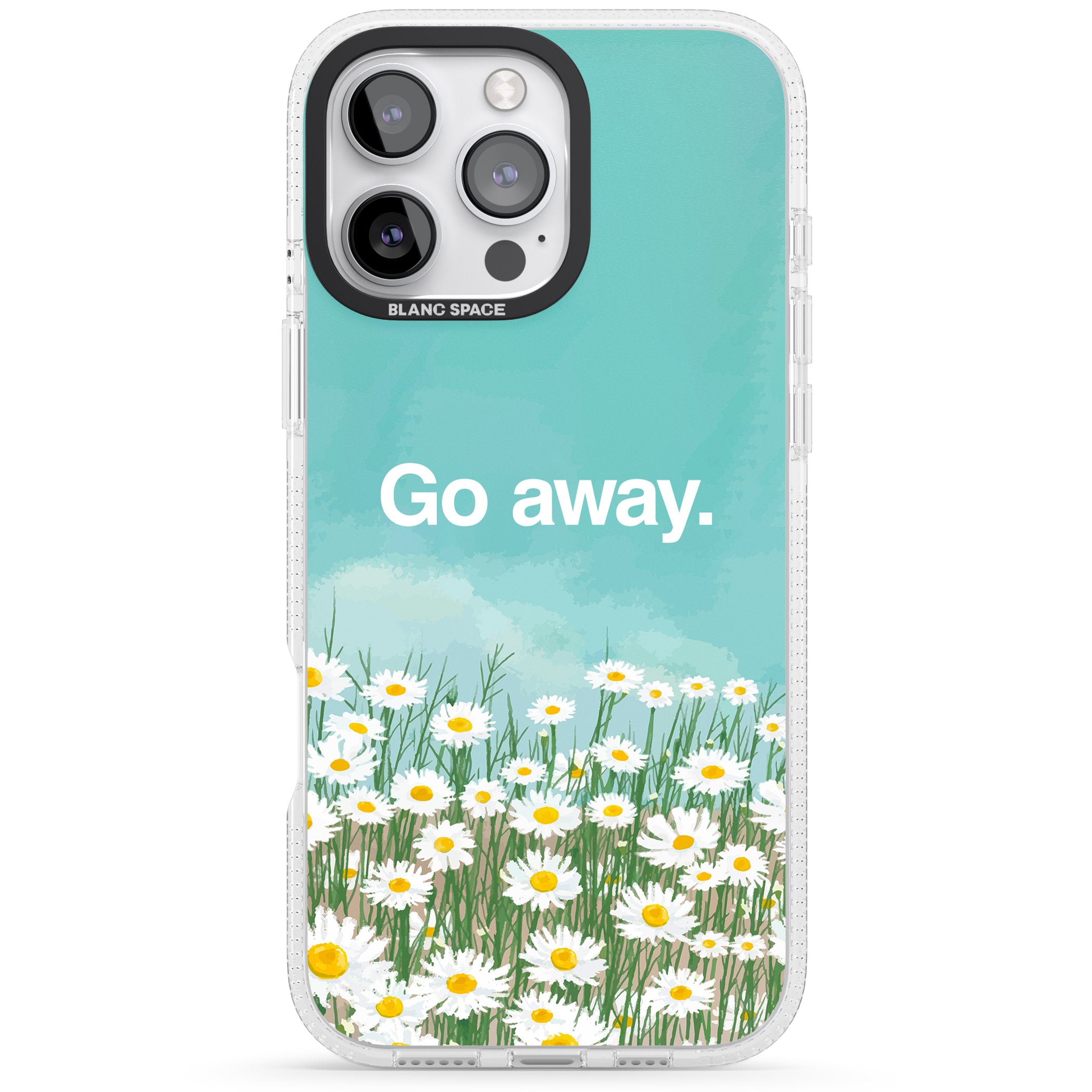 Go away iPhone 16 Pro Max / 16 Pro Clear Case Impact Air - Blanc Space