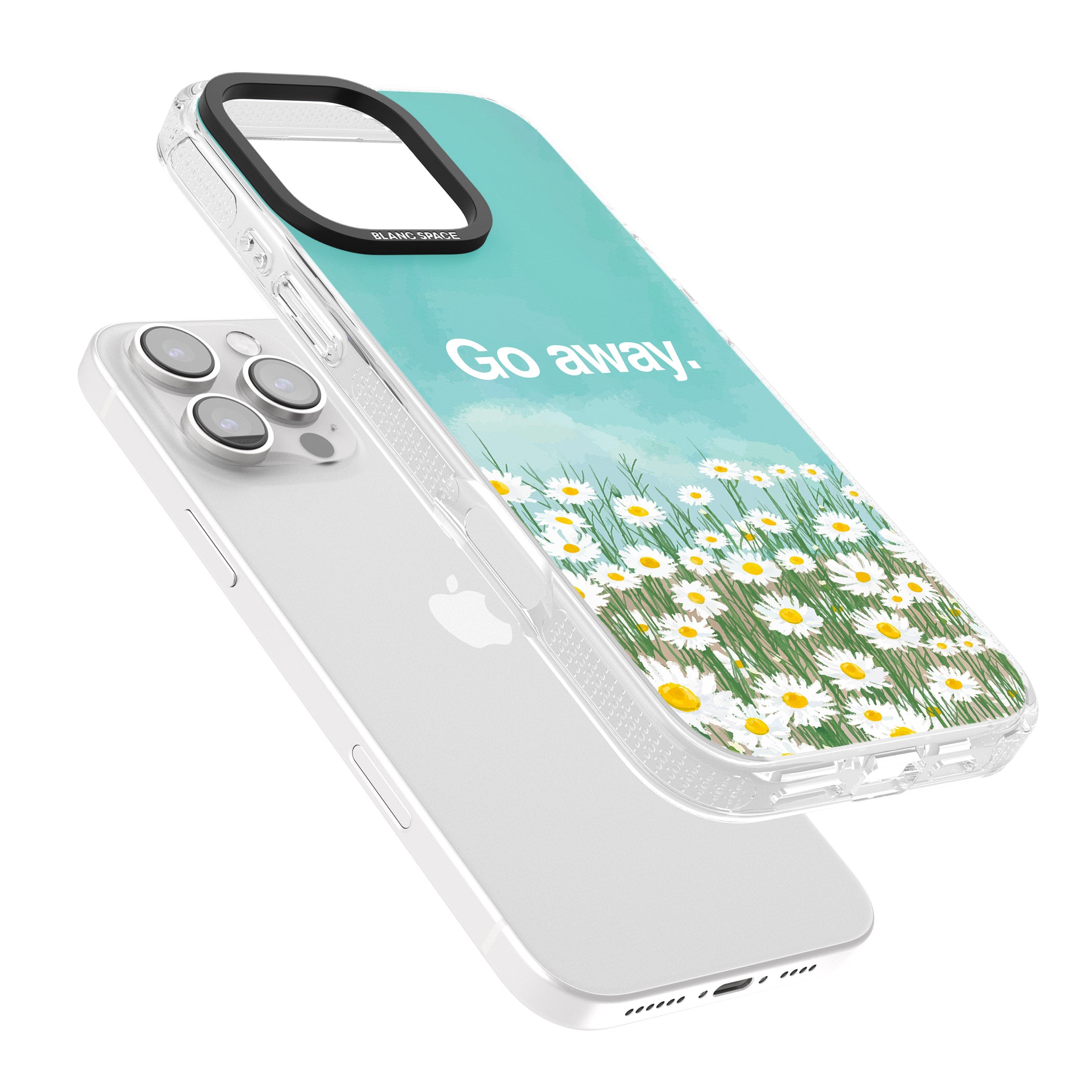 Go away iPhone 16 Pro Max / 16 Pro Clear Case Impact Air - Blanc Space
