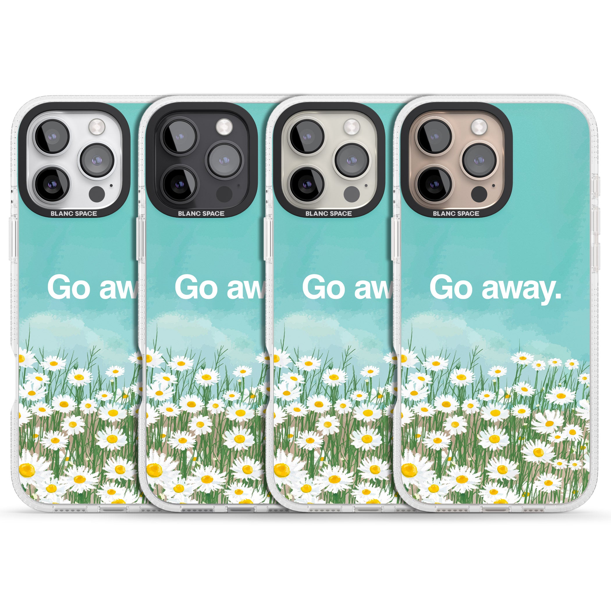 Go away iPhone 16 Pro Max / 16 Pro Clear Case Impact Air - Blanc Space