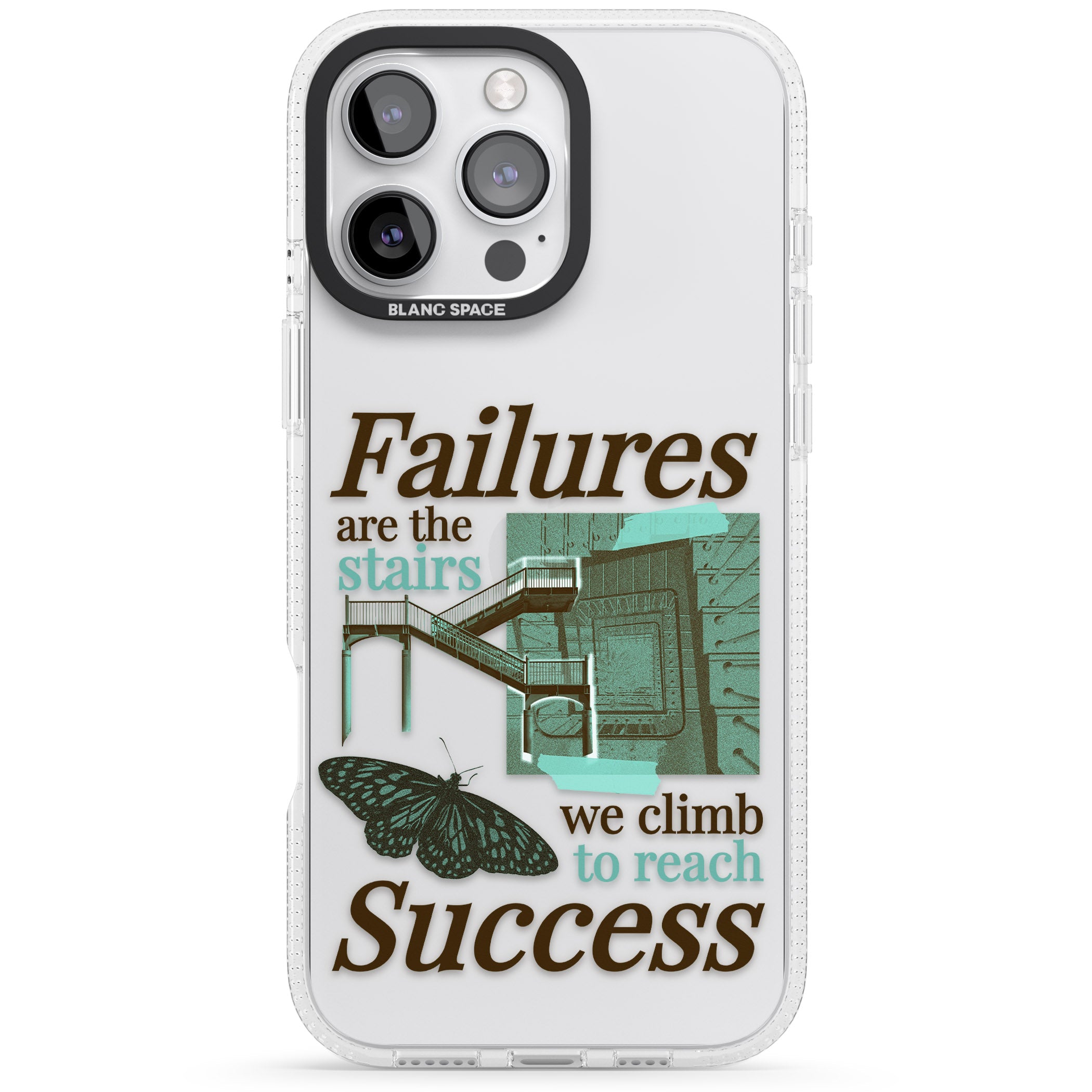 Fail To Succeed iPhone 16 Pro Max / 16 Pro Clear Case Impact Air - Blanc Space