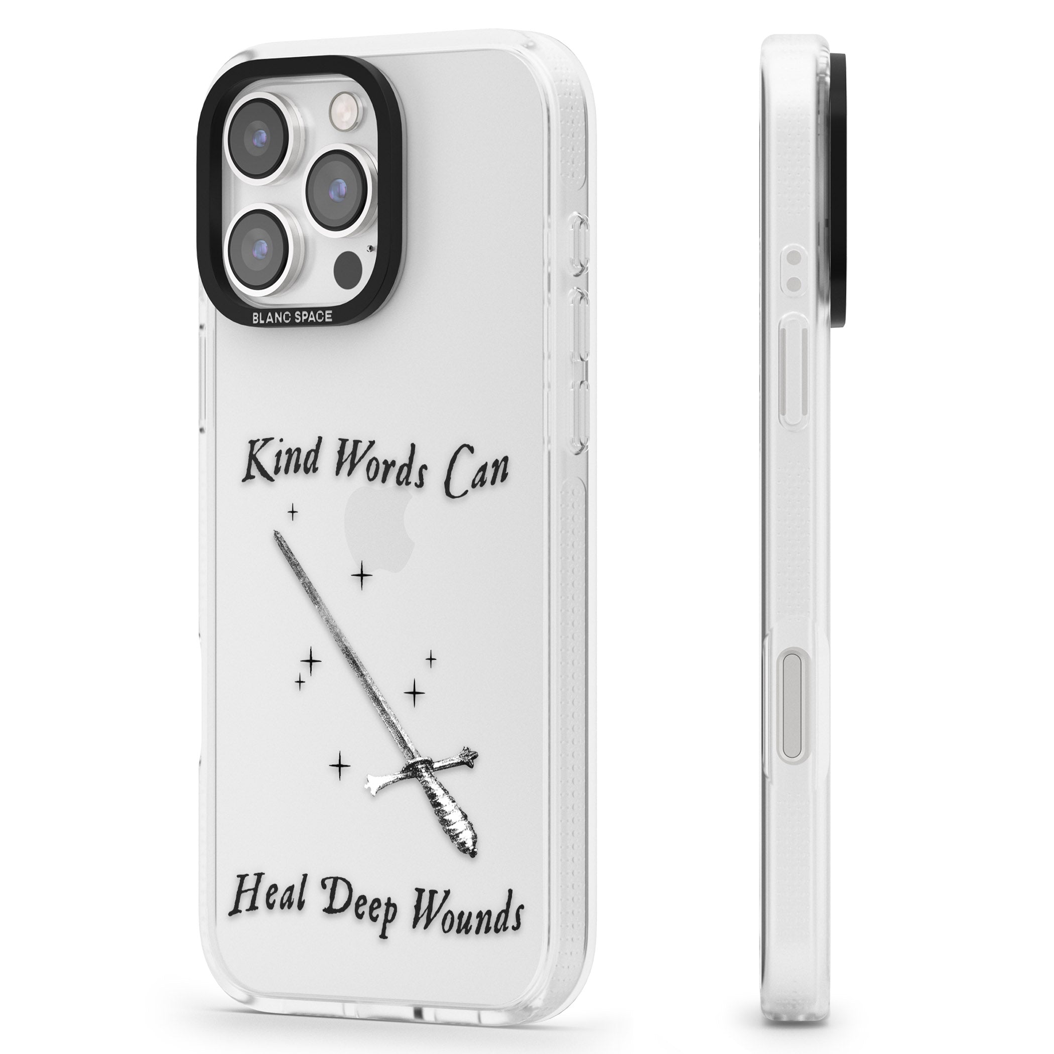 Kind Words Can Heal Deep Wounds iPhone 16 Pro Max / 16 Pro Clear Case Impact Air - Blanc Space
