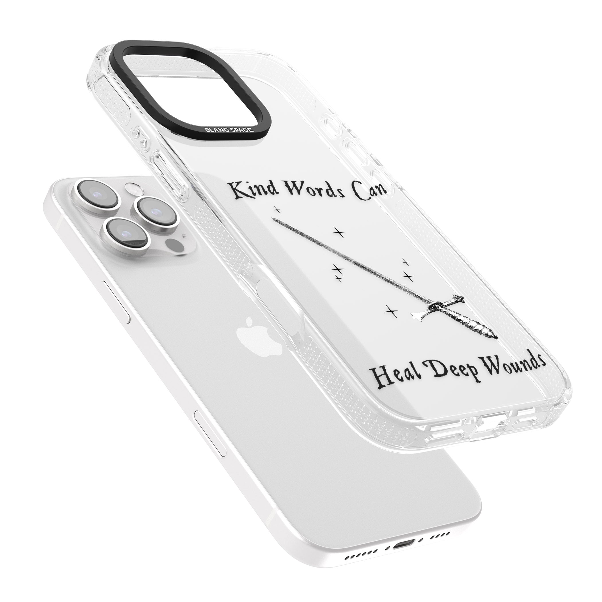 Kind Words Can Heal Deep Wounds iPhone 16 Pro Max / 16 Pro Clear Case Impact Air - Blanc Space