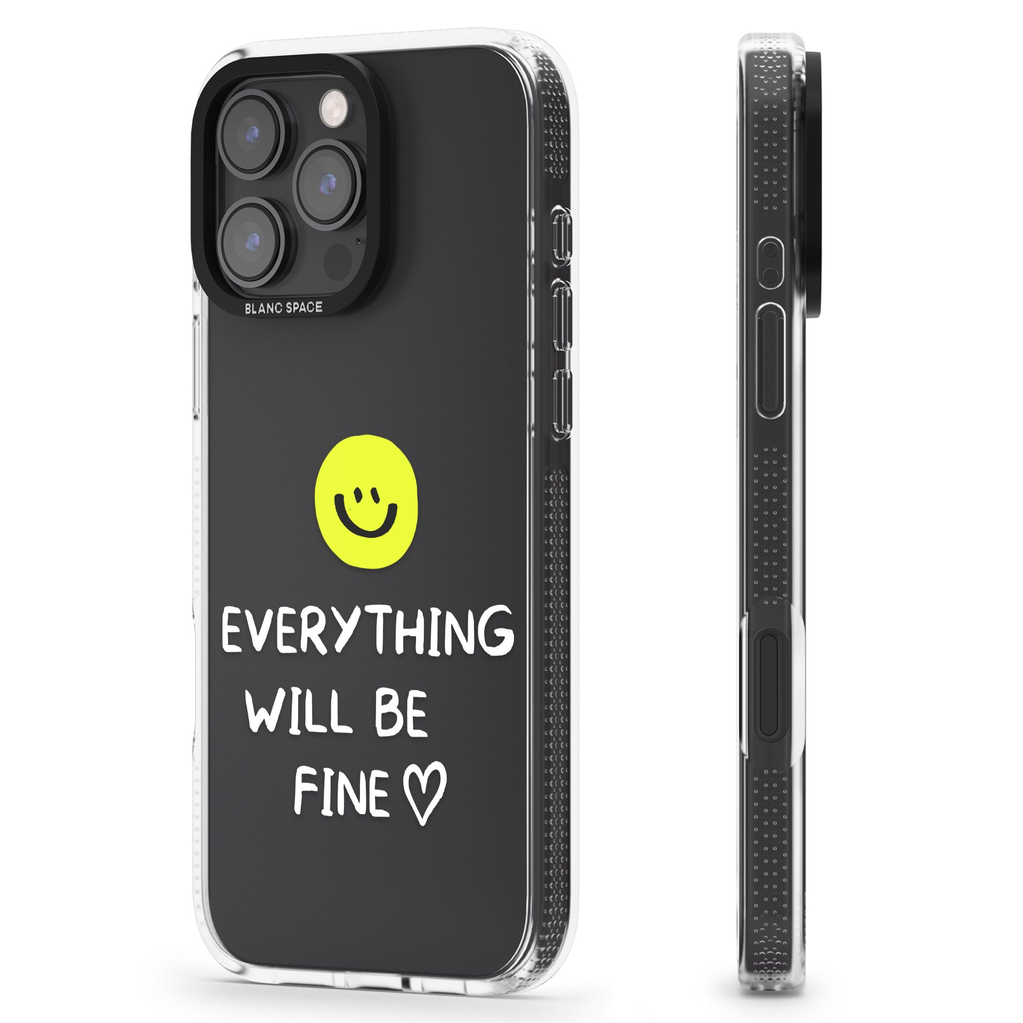 Everything Will Be Fine iPhone 16 Pro Max / 16 Pro Clear Case Impact Air - Blanc Space