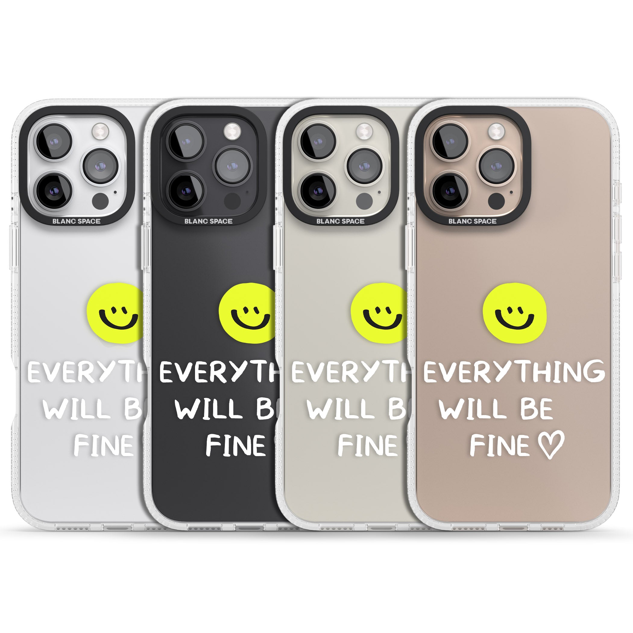 Everything Will Be Fine iPhone 16 Pro Max / 16 Pro Clear Case Impact Air - Blanc Space