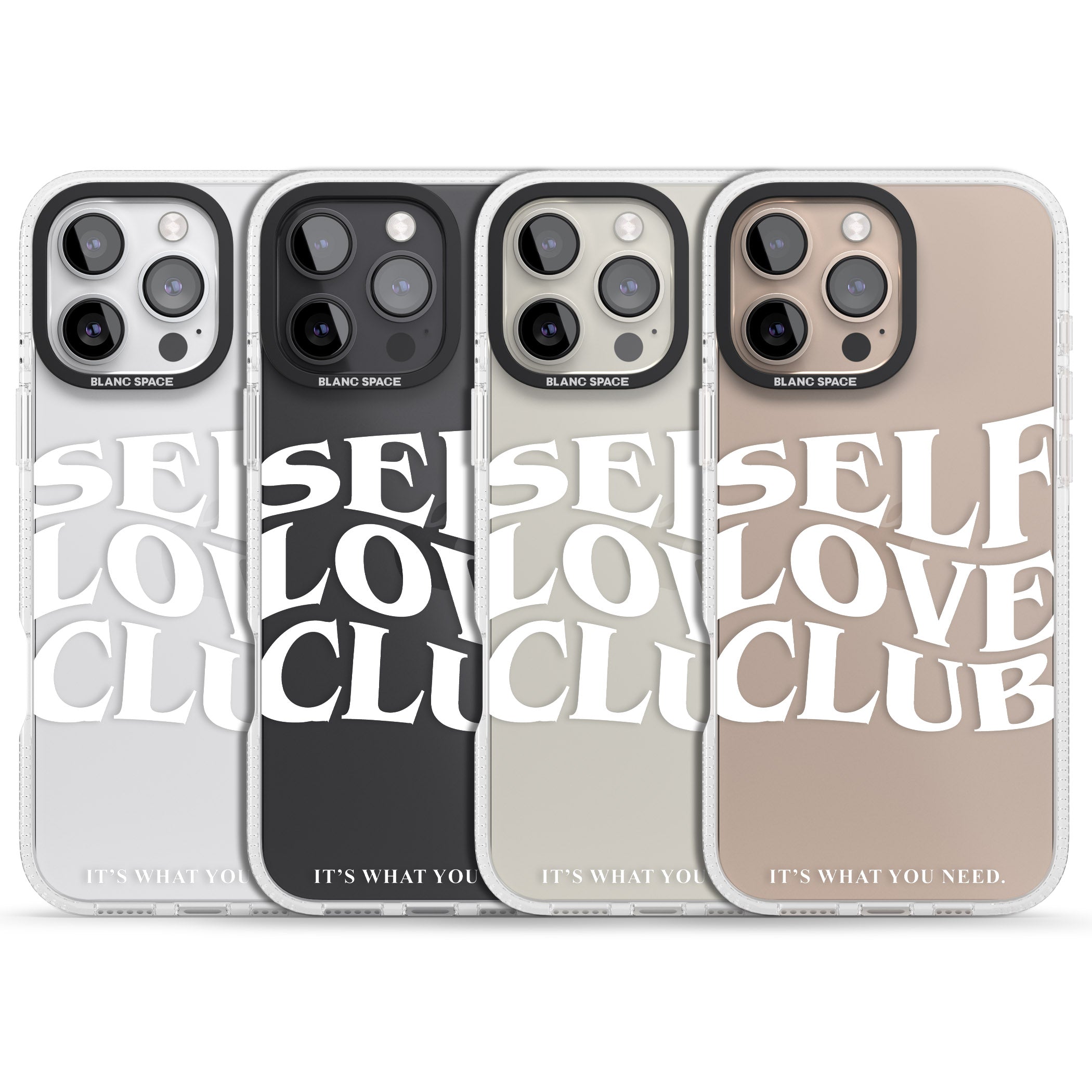 Self Love Club (White) iPhone 16 Pro Max / 16 Pro Clear Case Impact Air - Blanc Space