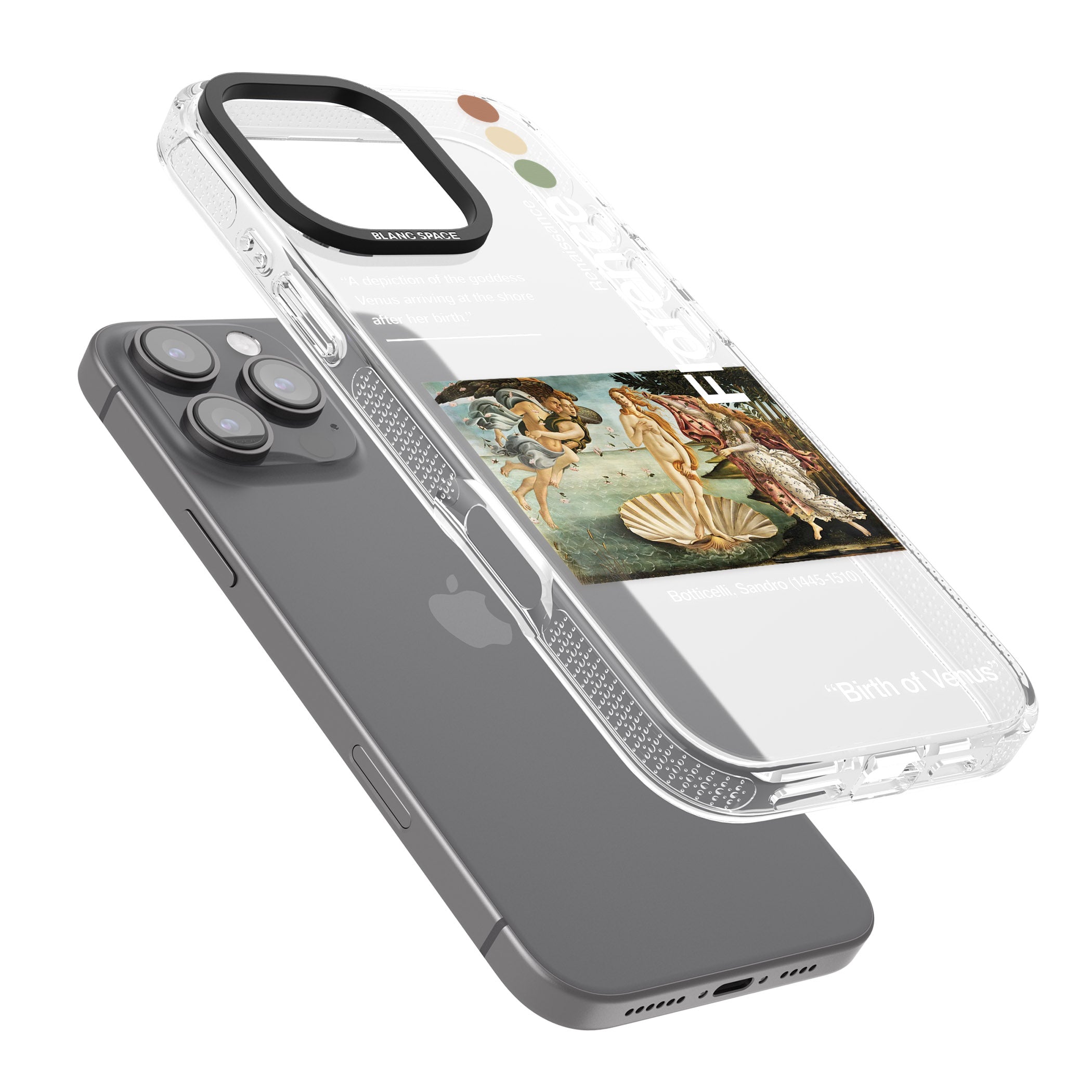 Birth of Venus iPhone 16 Pro Max / 16 Pro Clear Case Impact Air - Blanc Space