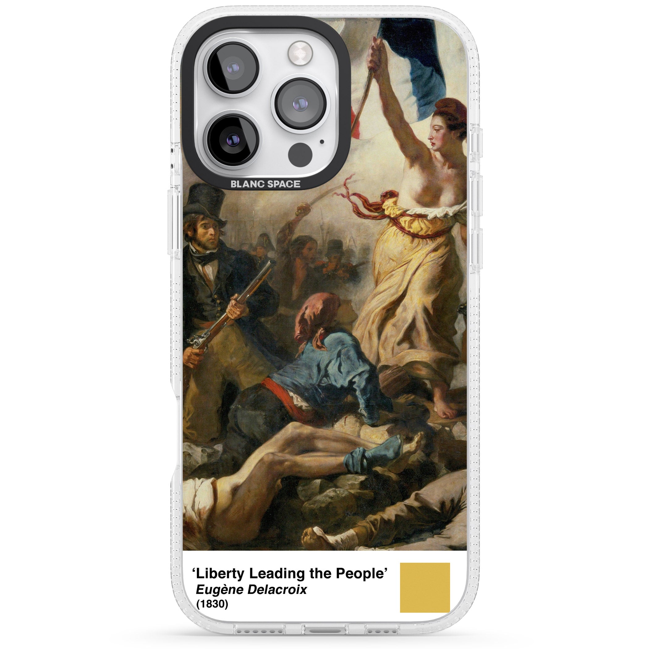 Liberty Leading the People iPhone 16 Pro Max / 16 Pro Clear Case Impact Air - Blanc Space