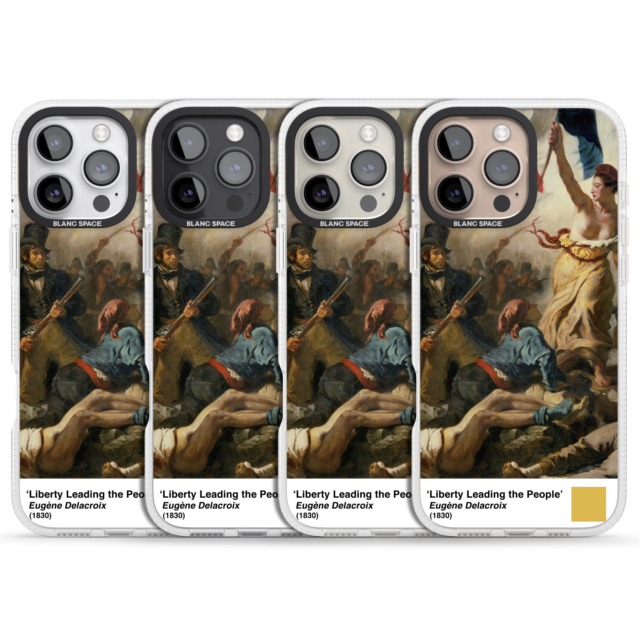 Liberty Leading the People iPhone 16 Pro Max / 16 Pro Clear Case Impact Air - Blanc Space