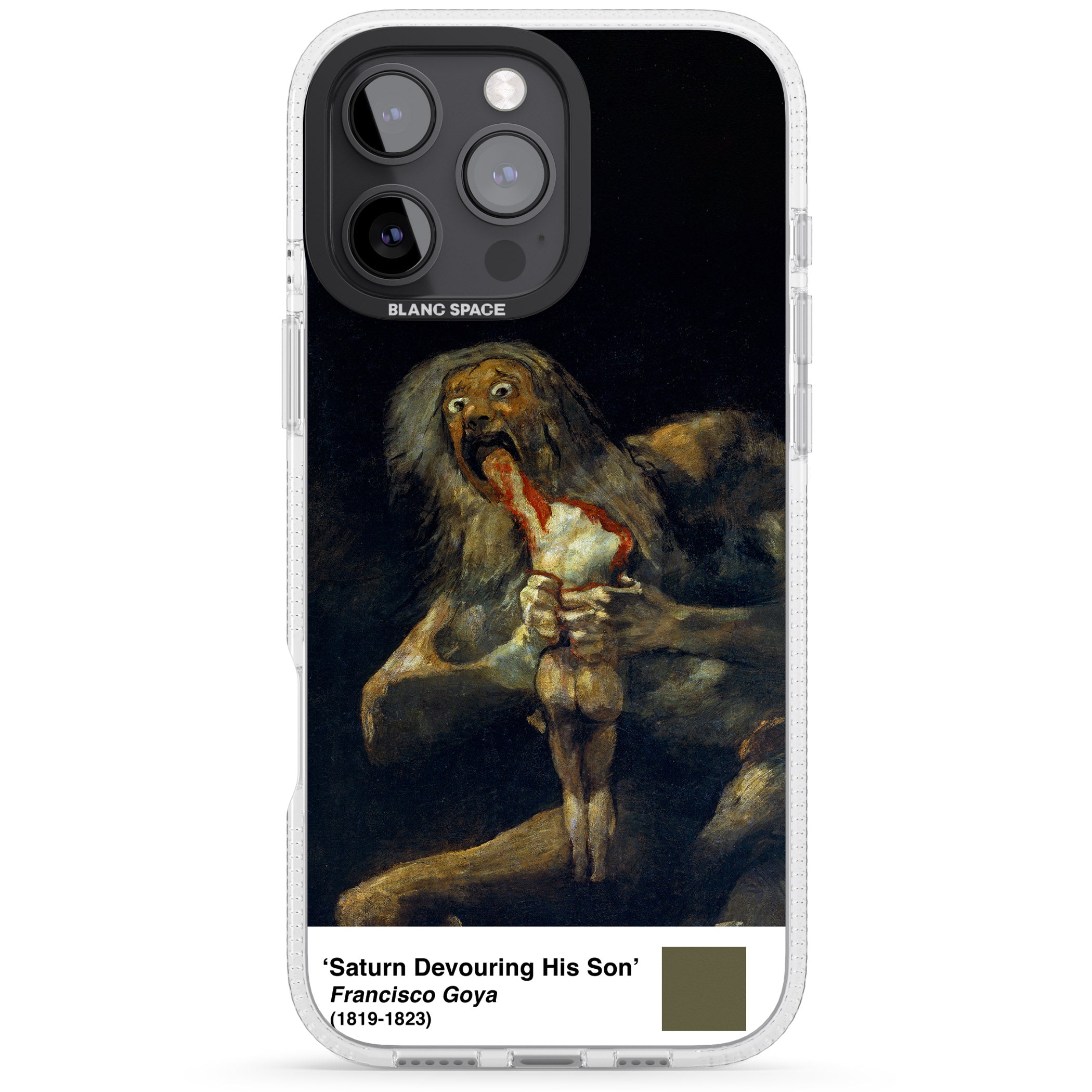 Saturn Devouring His Son iPhone 16 Pro Max / 16 Pro Clear Case Impact Air - Blanc Space