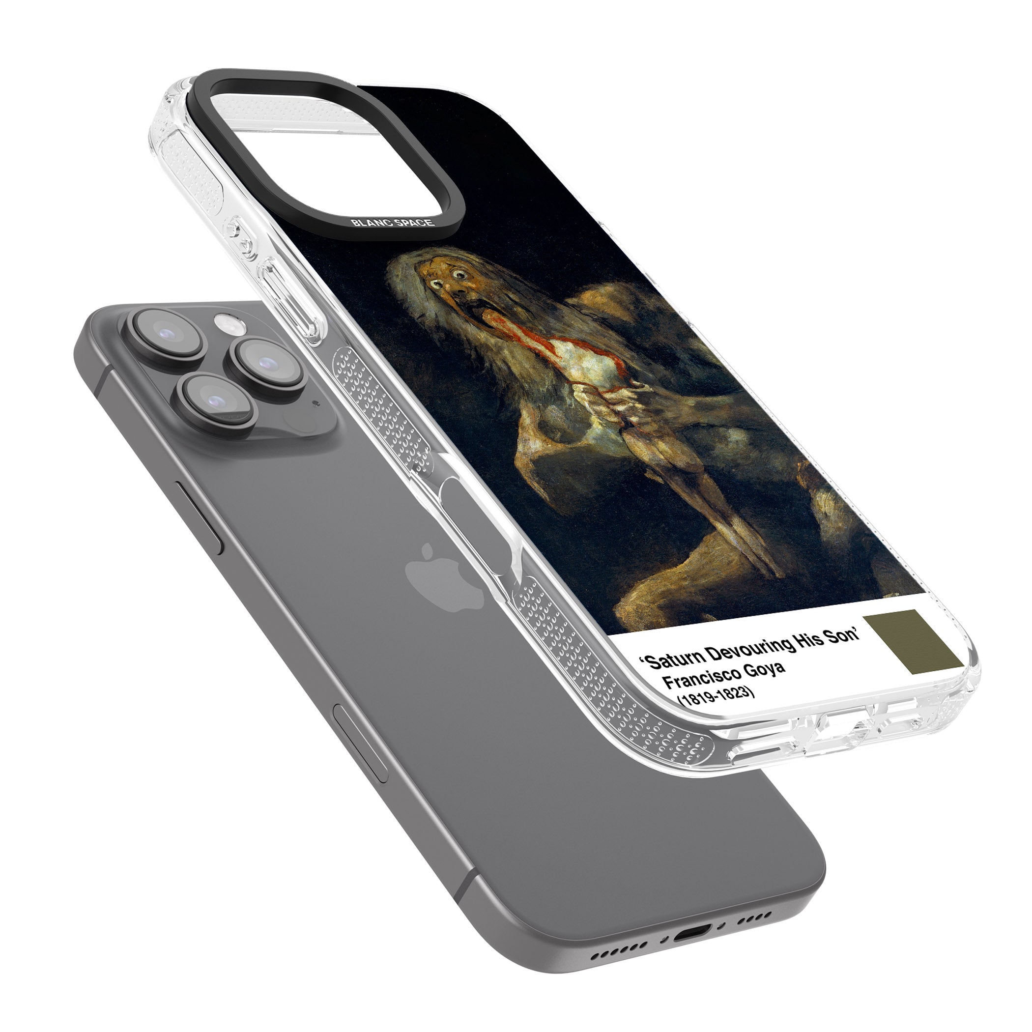 Saturn Devouring His Son iPhone 16 Pro Max / 16 Pro Clear Case Impact Air - Blanc Space