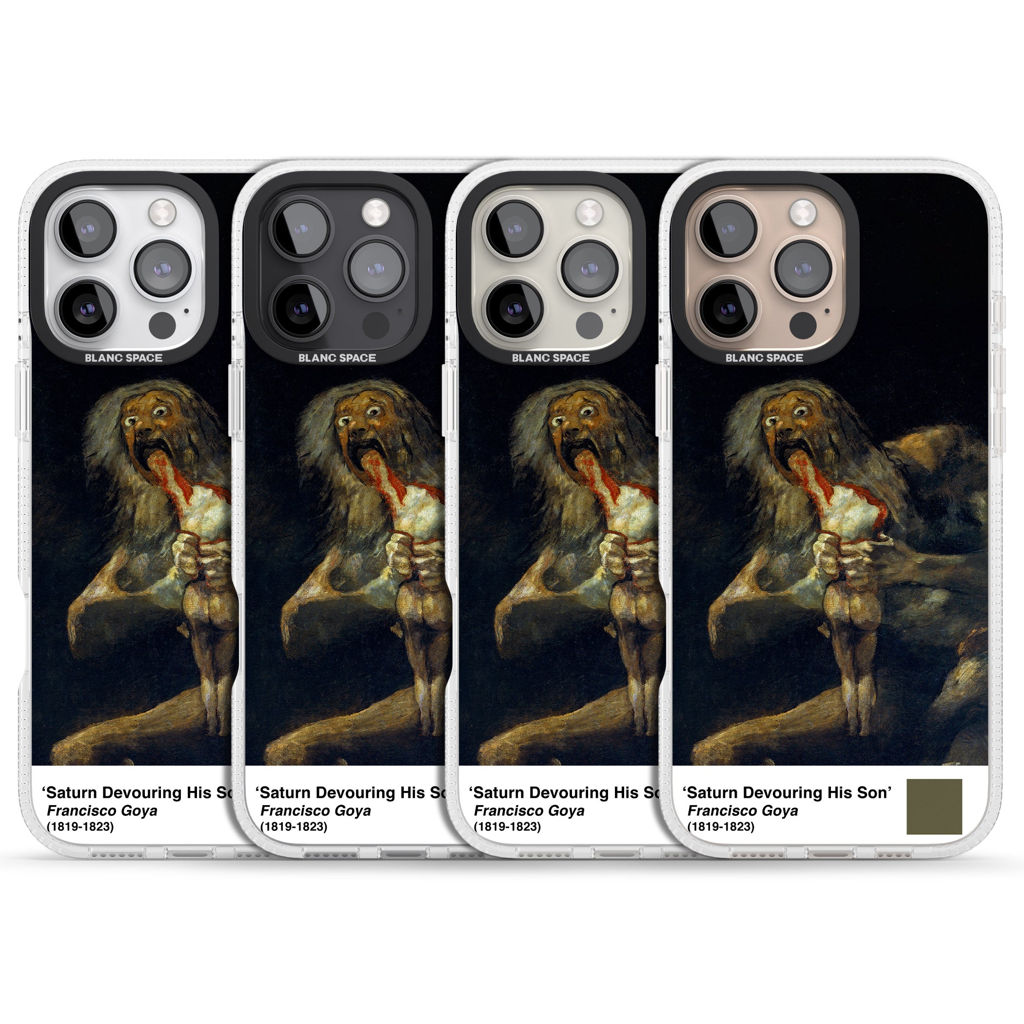 Saturn Devouring His Son iPhone 16 Pro Max / 16 Pro Clear Case Impact Air - Blanc Space