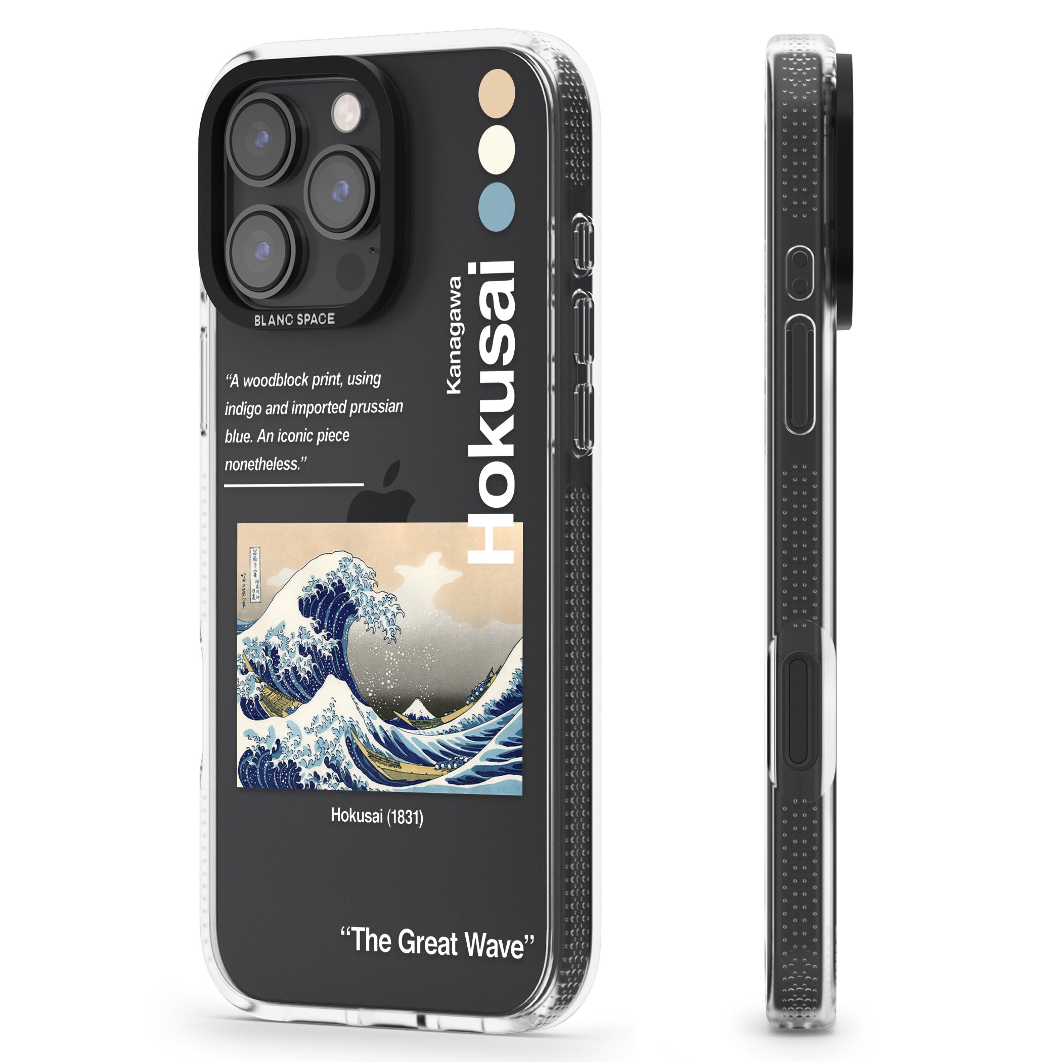 The Great Wave iPhone 16 Pro Max / 16 Pro Clear Case Impact Air - Blanc Space