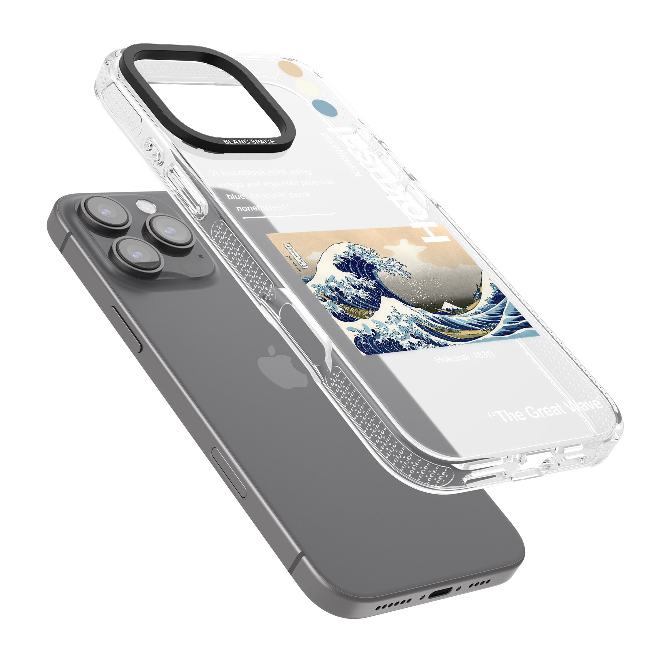 The Great Wave iPhone 16 Pro Max / 16 Pro Clear Case Impact Air - Blanc Space