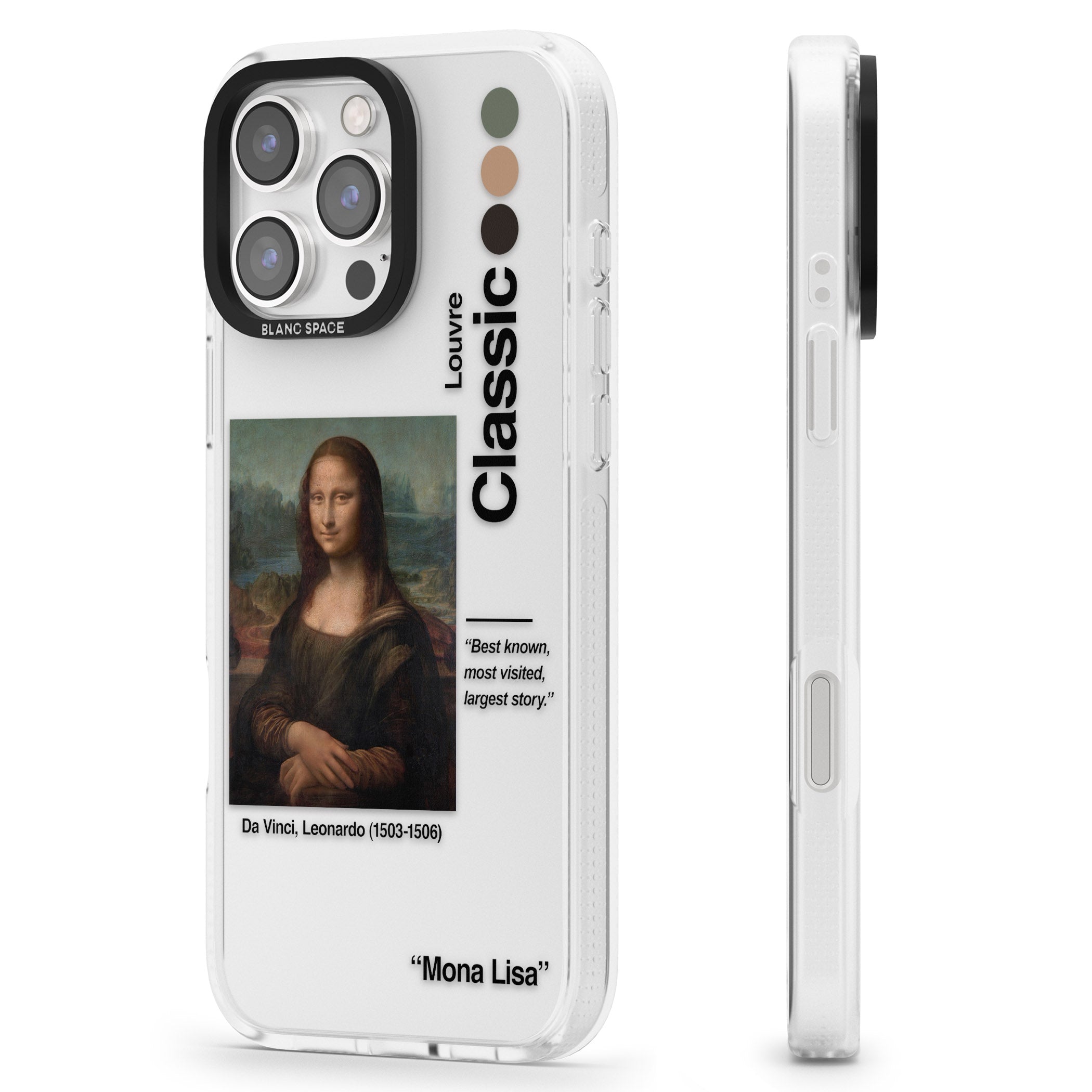 Mona Lisa - Leonardo Da Vinci iPhone 16 Pro Max / 16 Pro Clear Case Impact Air - Blanc Space