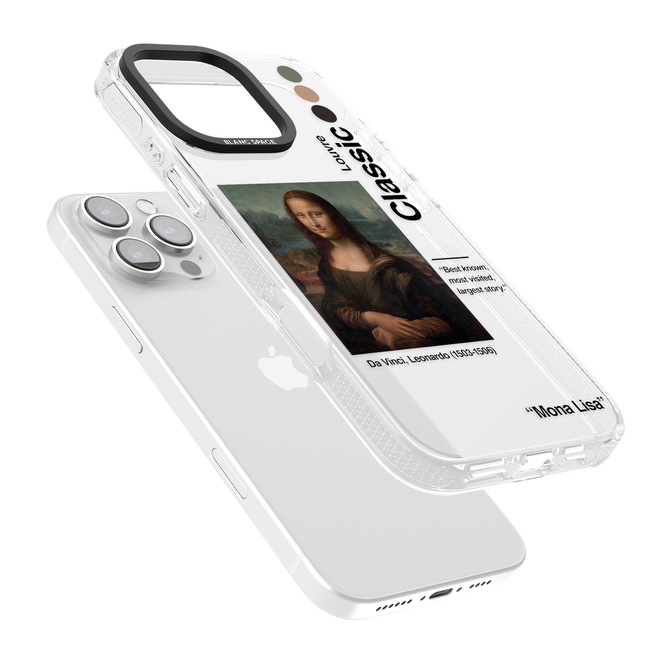 Mona Lisa - Leonardo Da Vinci iPhone 16 Pro Max / 16 Pro Clear Case Impact Air - Blanc Space