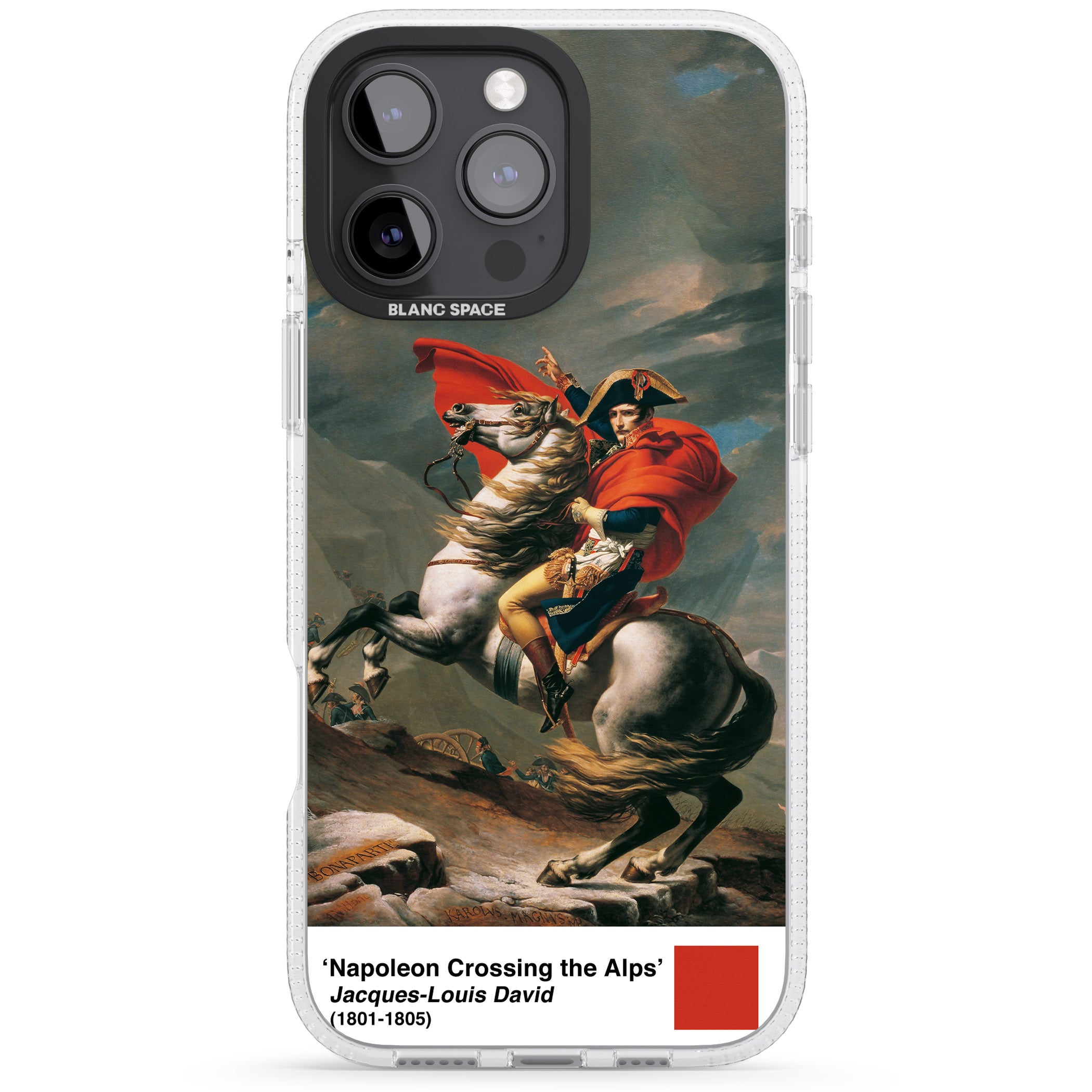 Napoleon Crossing the Alps iPhone 16 Pro Max / 16 Pro Clear Case Impact Air - Blanc Space