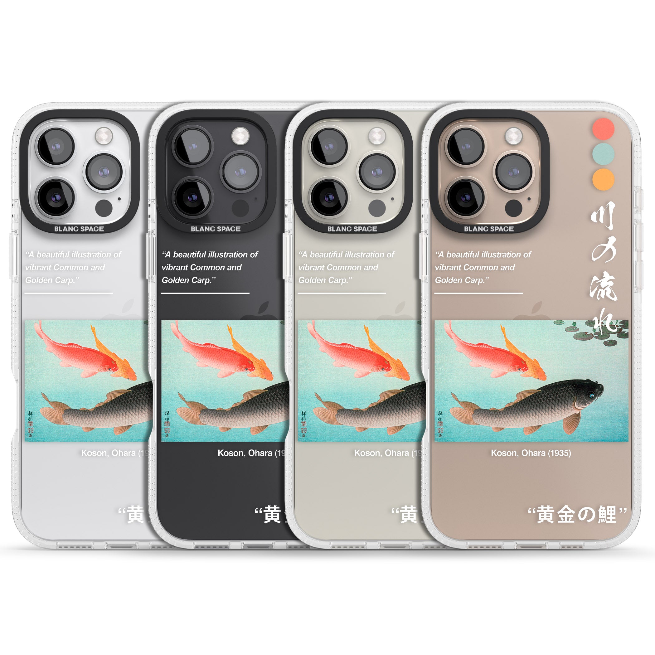 Golden Carp iPhone 16 Pro Max / 16 Pro Clear Case Impact Air - Blanc Space
