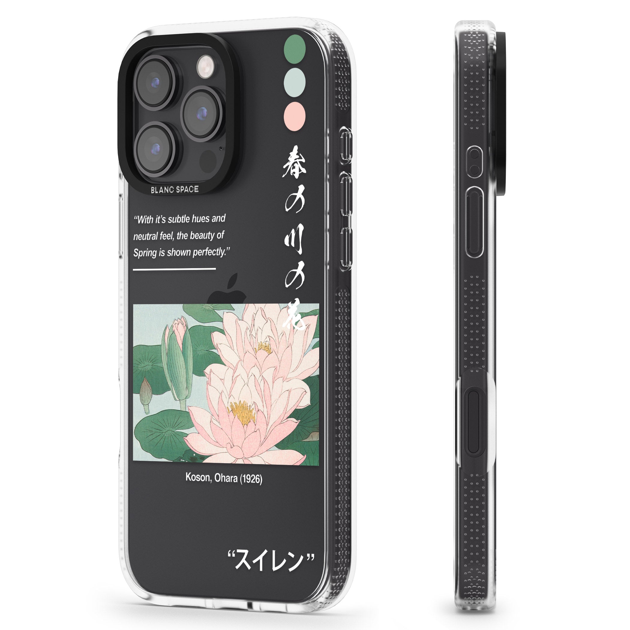 Water Lily iPhone 16 Pro Max / 16 Pro Clear Case Impact Air - Blanc Space