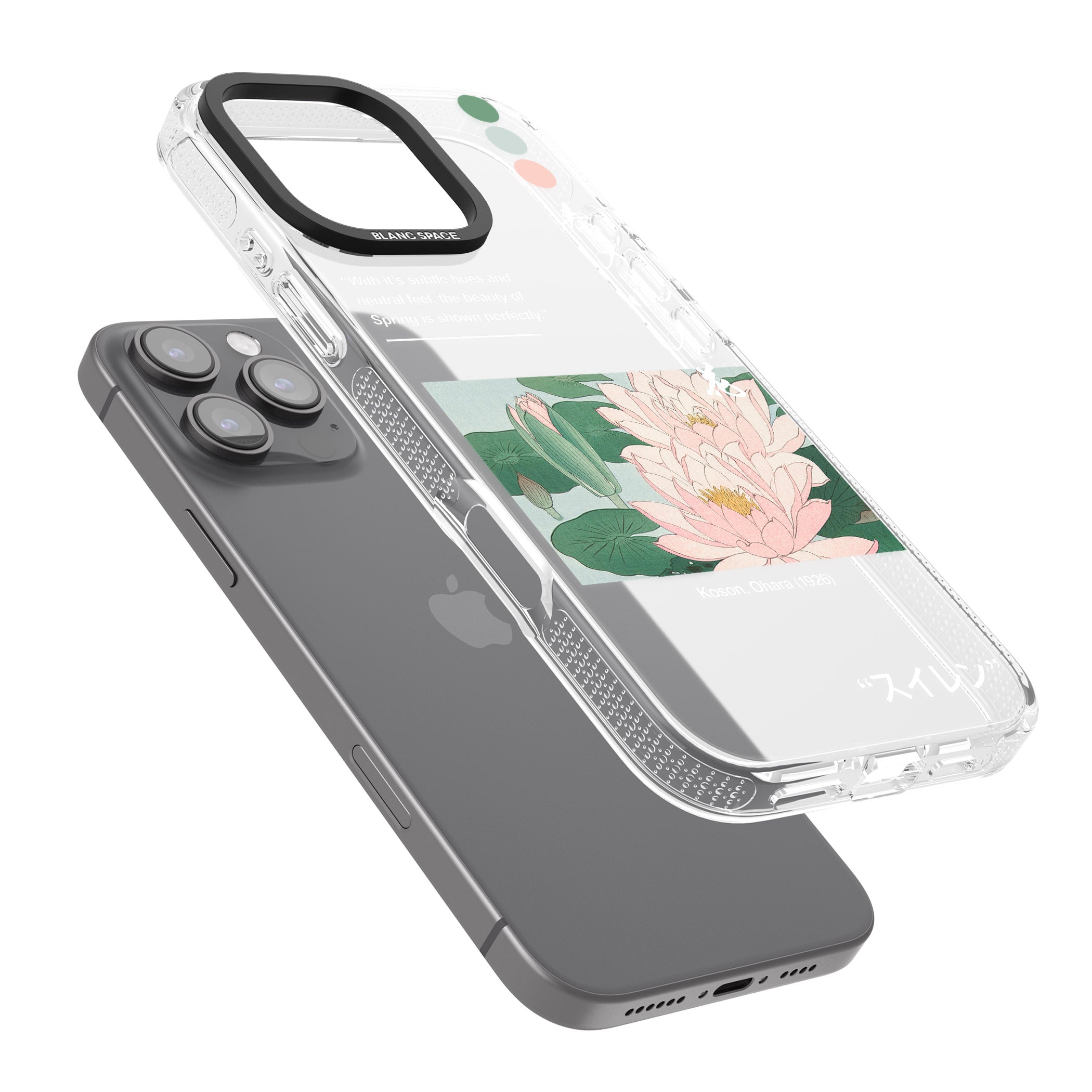 Water Lily iPhone 16 Pro Max / 16 Pro Clear Case Impact Air - Blanc Space