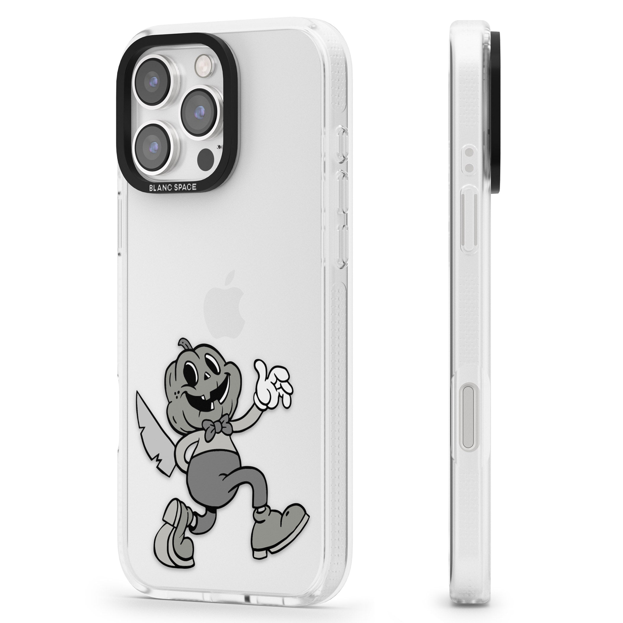 Jack o' slasher iPhone 16 Pro Max / 16 Pro Clear Case Impact Air - Blanc Space