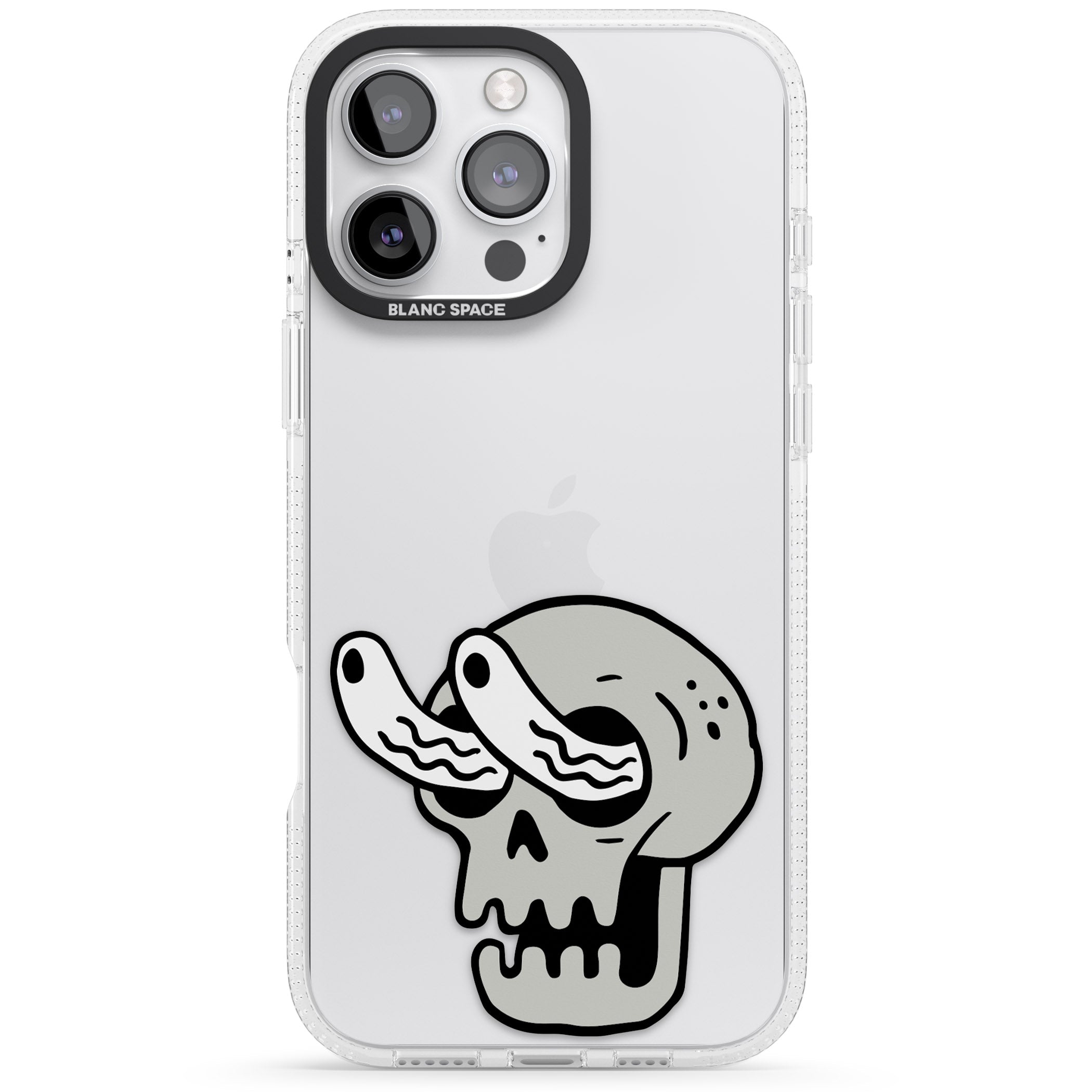 Skull Eyes iPhone 16 Pro Max / 16 Pro Clear Case Impact Air - Blanc Space