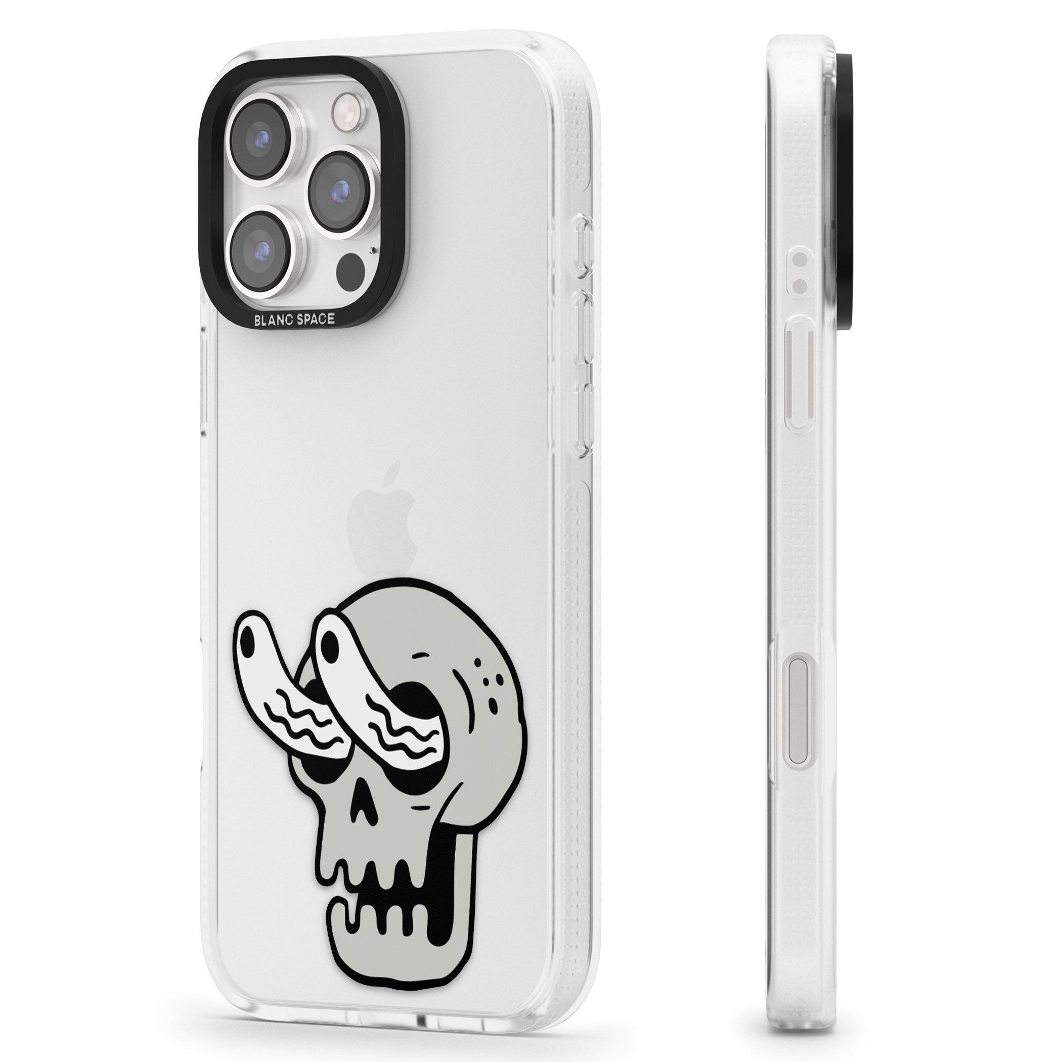 Skull Eyes iPhone 16 Pro Max / 16 Pro Clear Case Impact Air - Blanc Space