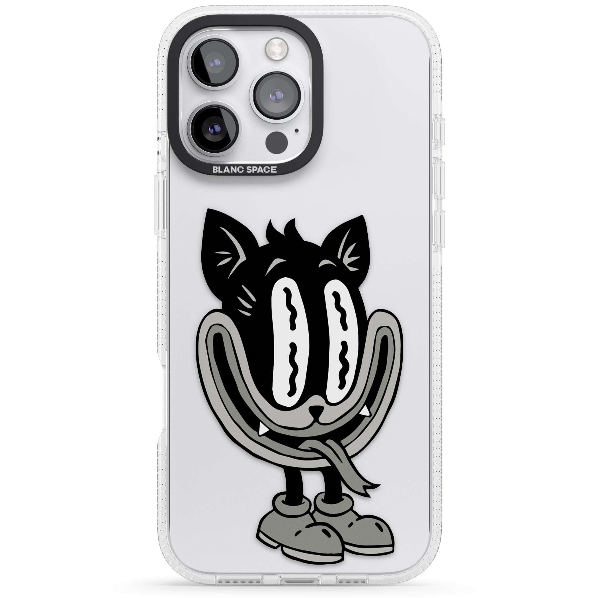 Faded Feline iPhone 16 Pro Max / 16 Pro Clear Case Impact Air - Blanc Space