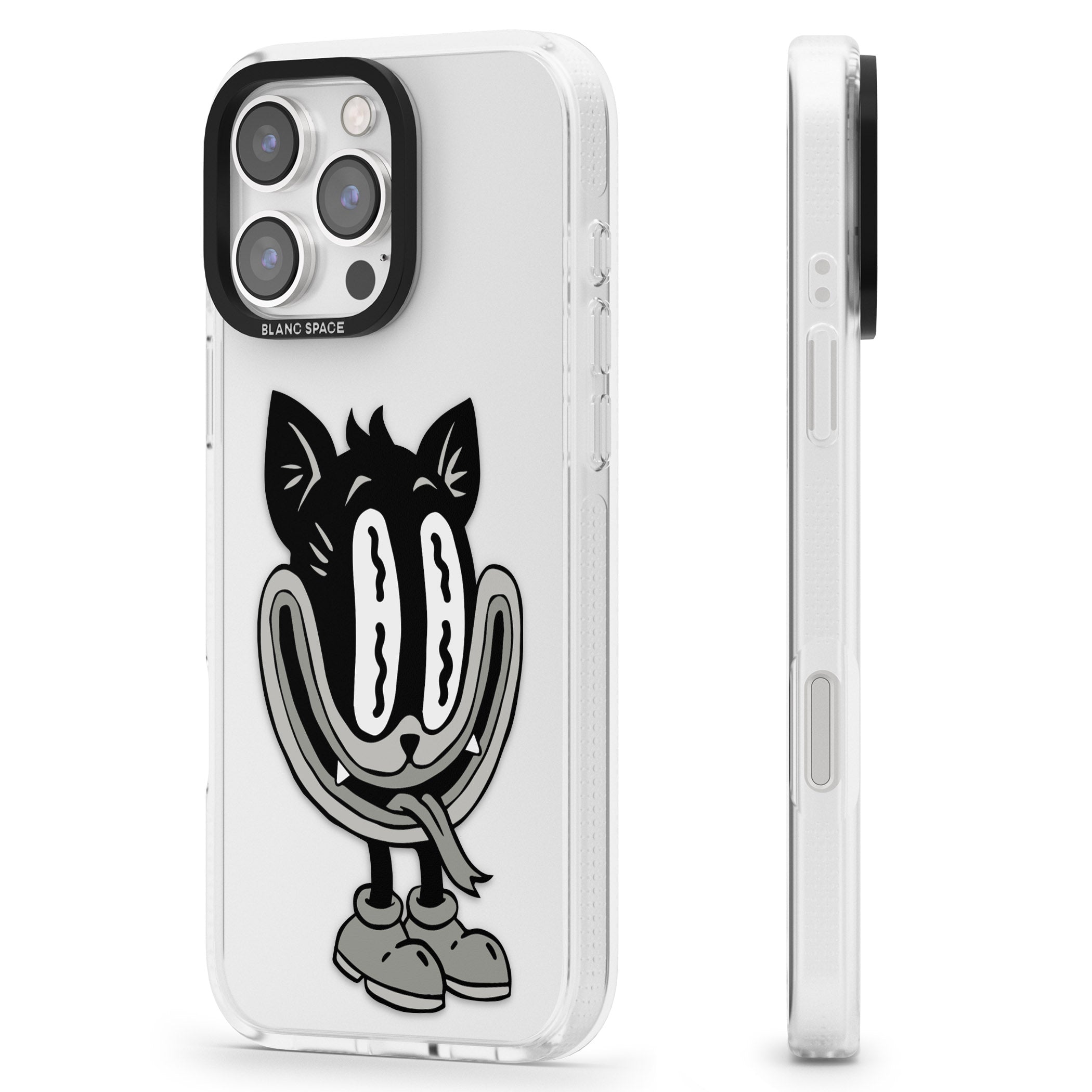 Faded Feline iPhone 16 Pro Max / 16 Pro Clear Case Impact Air - Blanc Space