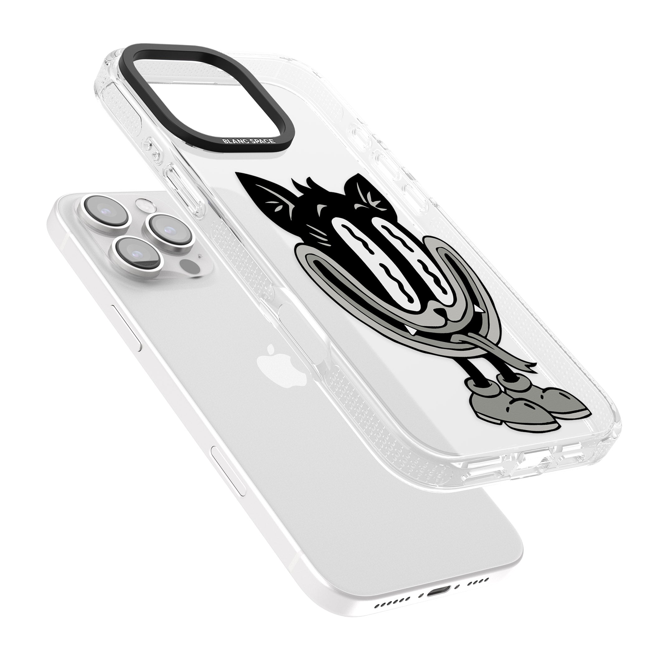 Faded Feline iPhone 16 Pro Max / 16 Pro Clear Case Impact Air - Blanc Space