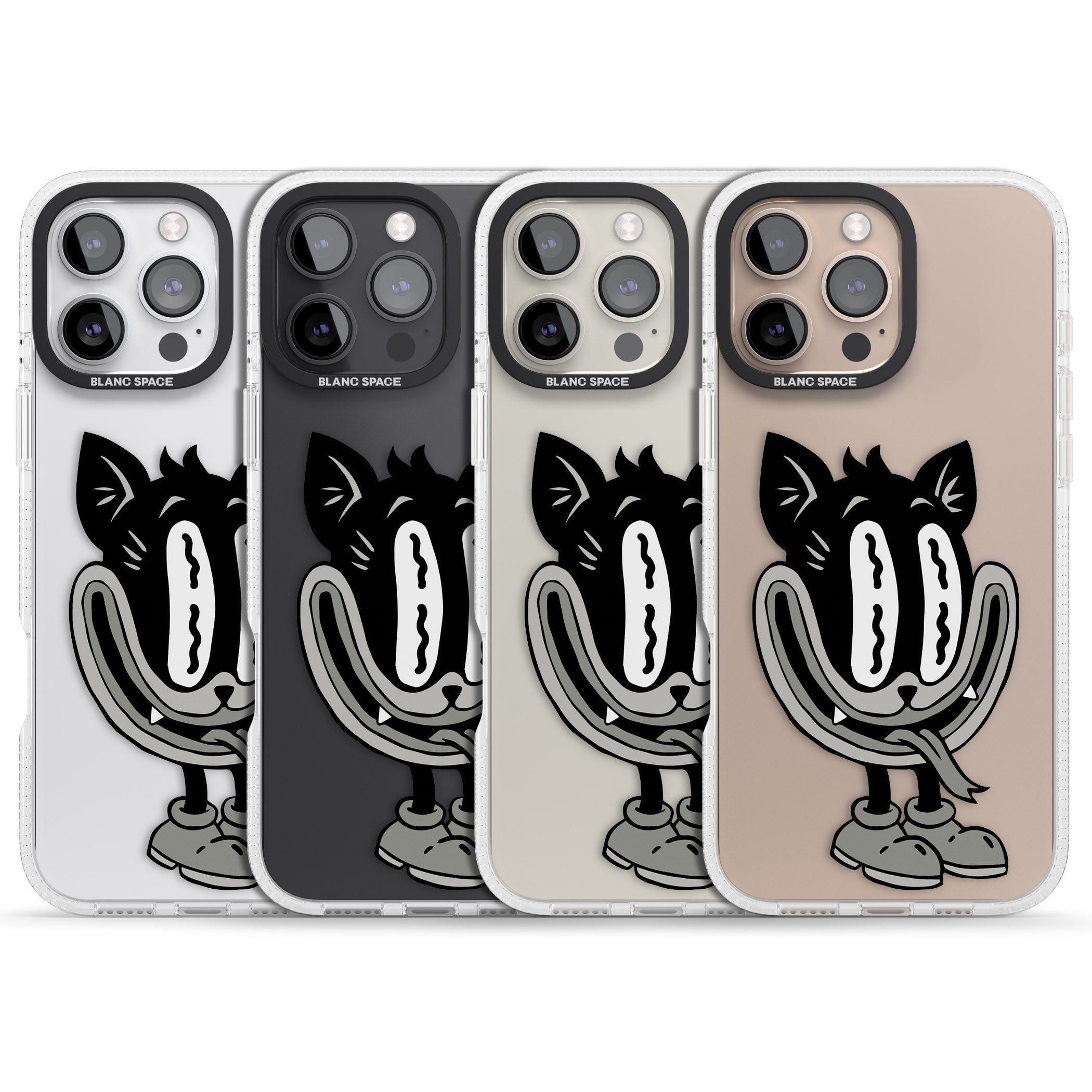 Faded Feline iPhone 16 Pro Max / 16 Pro Clear Case Impact Air - Blanc Space
