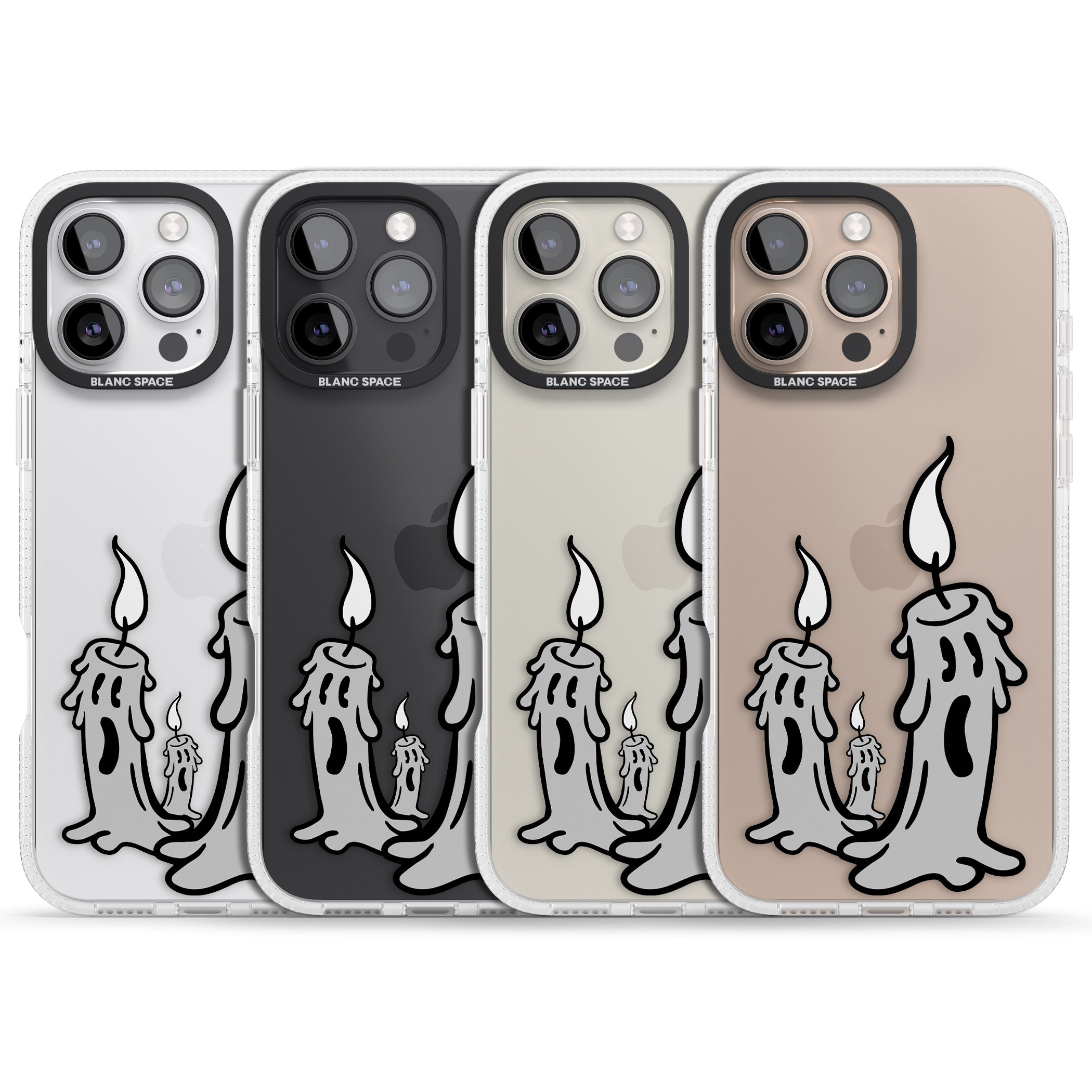 Candle Lit iPhone 16 Pro Max / 16 Pro Clear Case Impact Air - Blanc Space